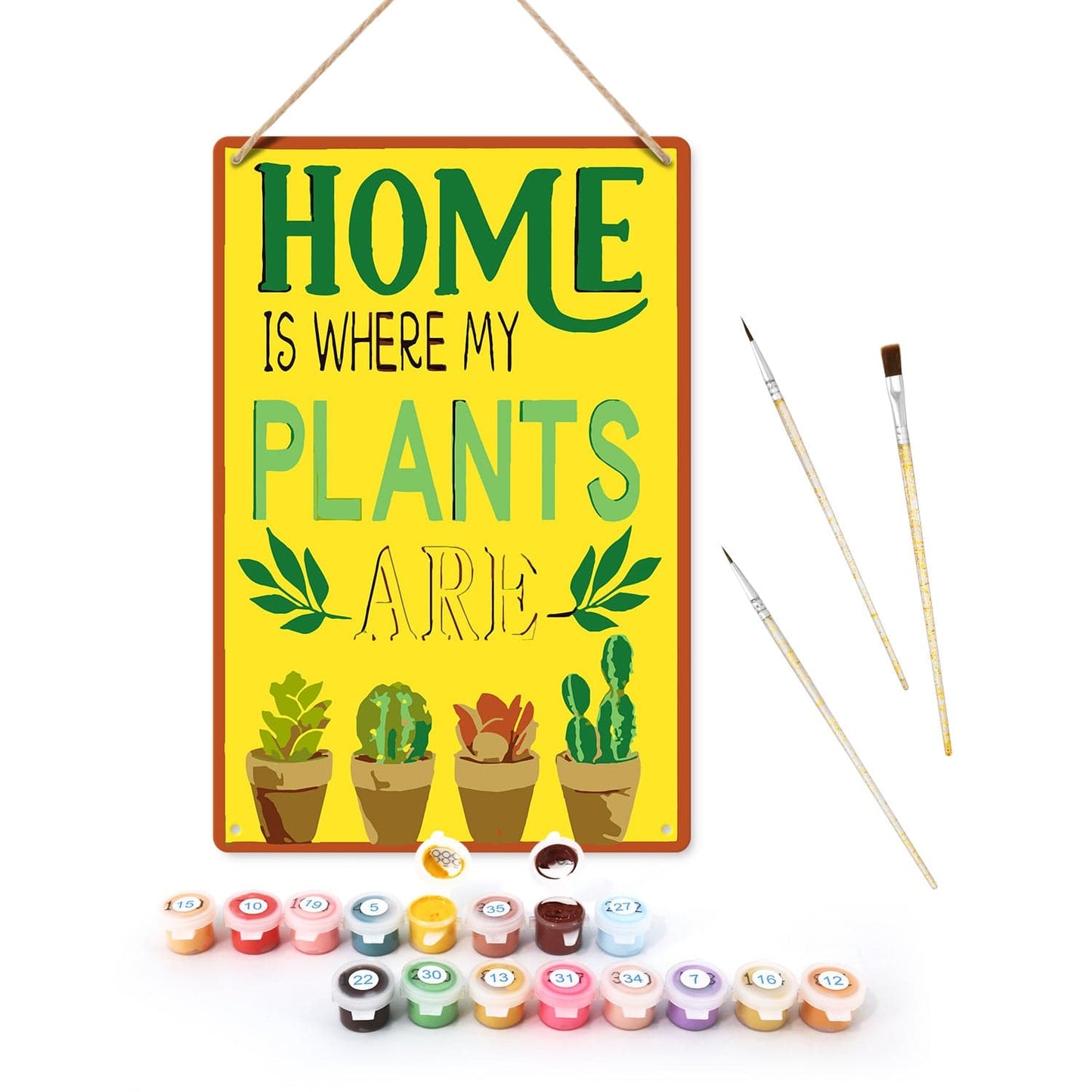 DIYArtCool™ Metal Bar/Posters Art Paint By Numbers- Home Is Where My Plants Are #33 (20x30cm /7.8"x11.8")