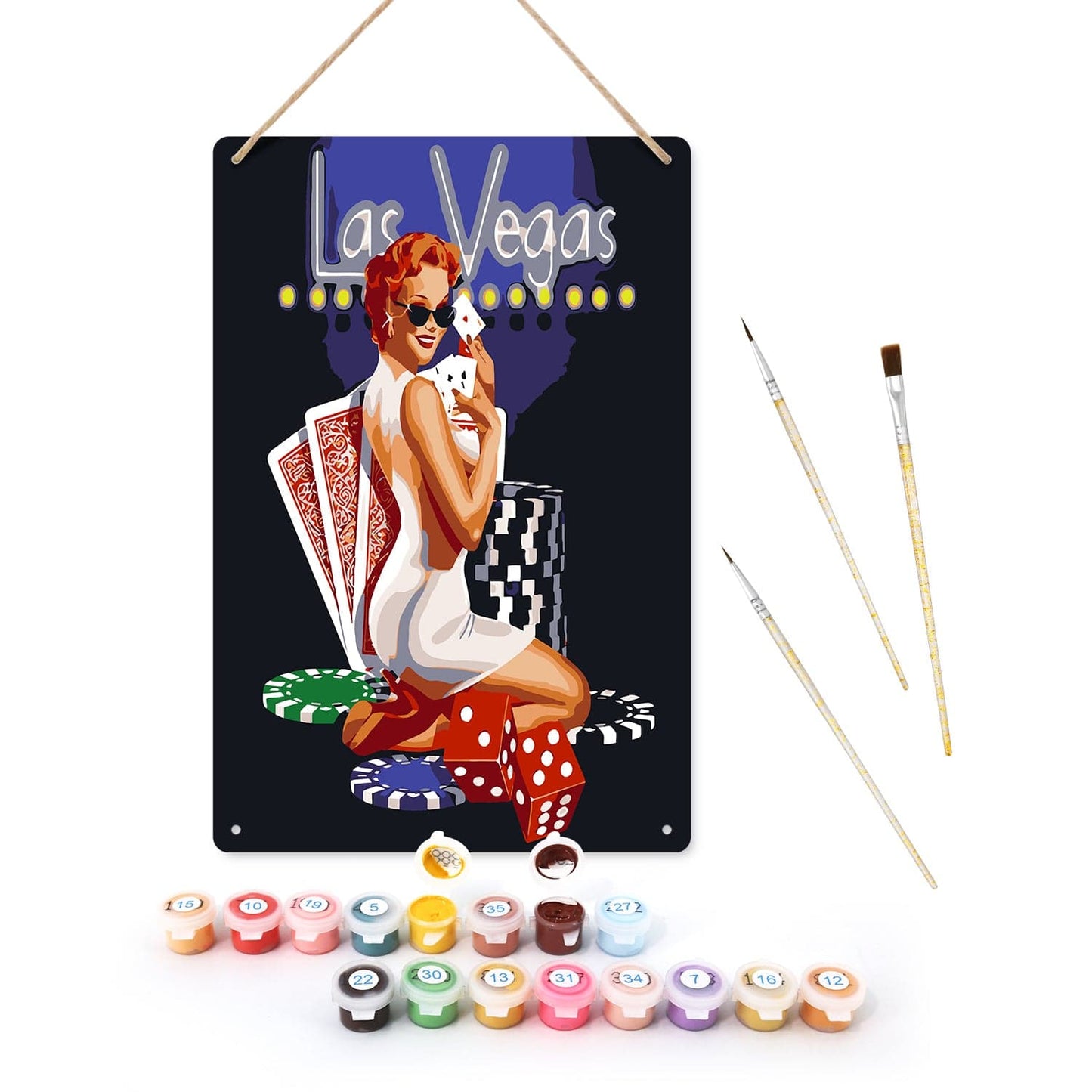 DIYArtCool™ Metal Bar/Posters Art Paint By Numbers- Viva Las Vegas #26 (20x30cm /7.8"x11.8")