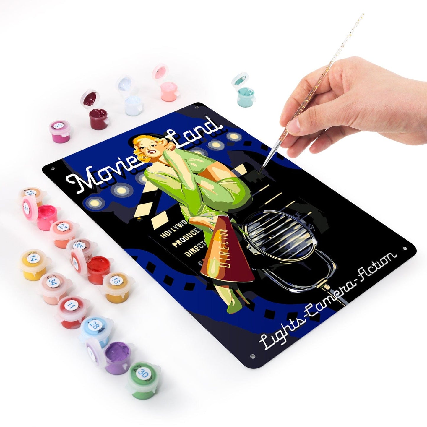DIYArtCool™ Metal Bar/Posters Art Paint By Numbers- Movie Star #25 (20x30cm /7.8"x11.8")