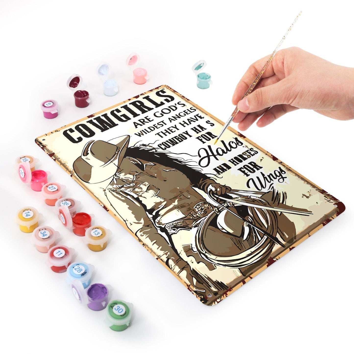 DIYArtCool™ Metal Bar/Posters Art Paint By Numbers- Wild Angels #24 (20x30cm /7.8"x11.8")