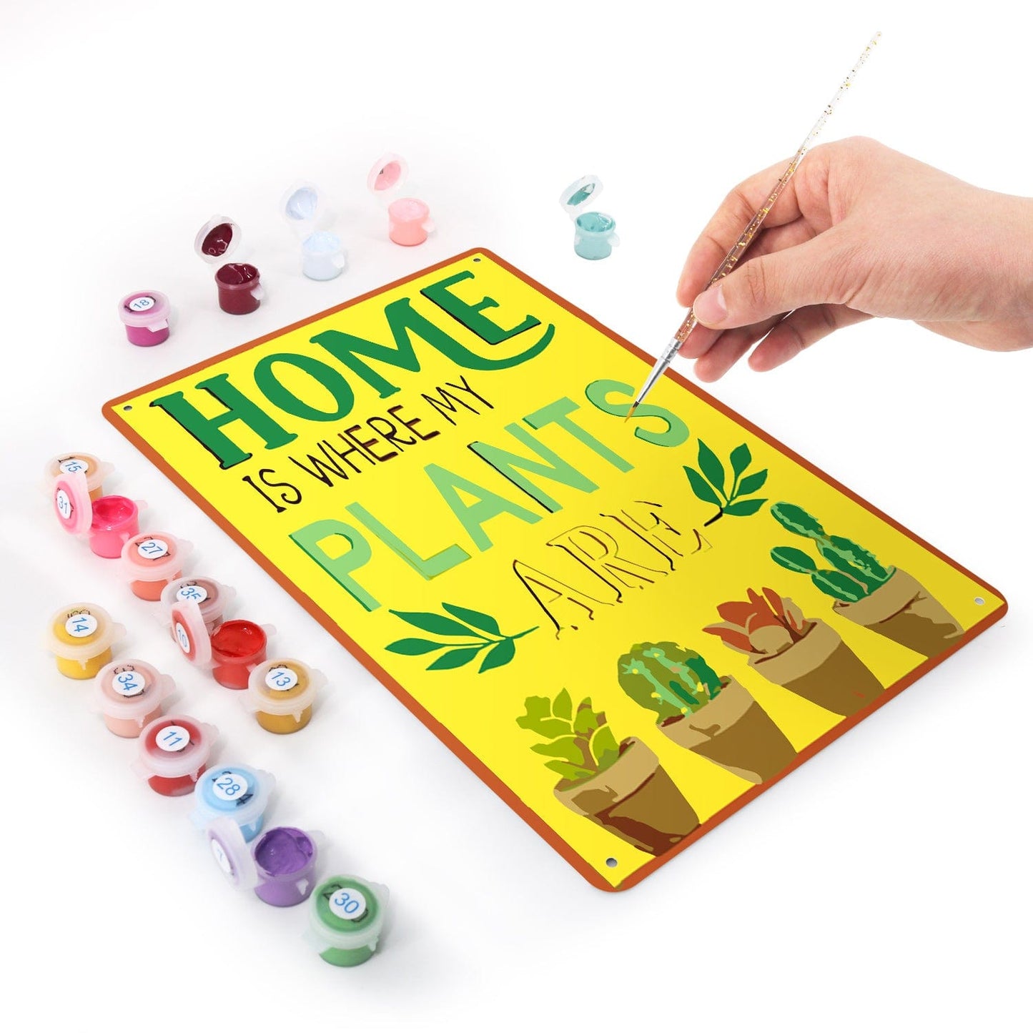 DIYArtCool™ Metal Bar/Posters Art Paint By Numbers- Home Is Where My Plants Are #33 (20x30cm /7.8"x11.8")