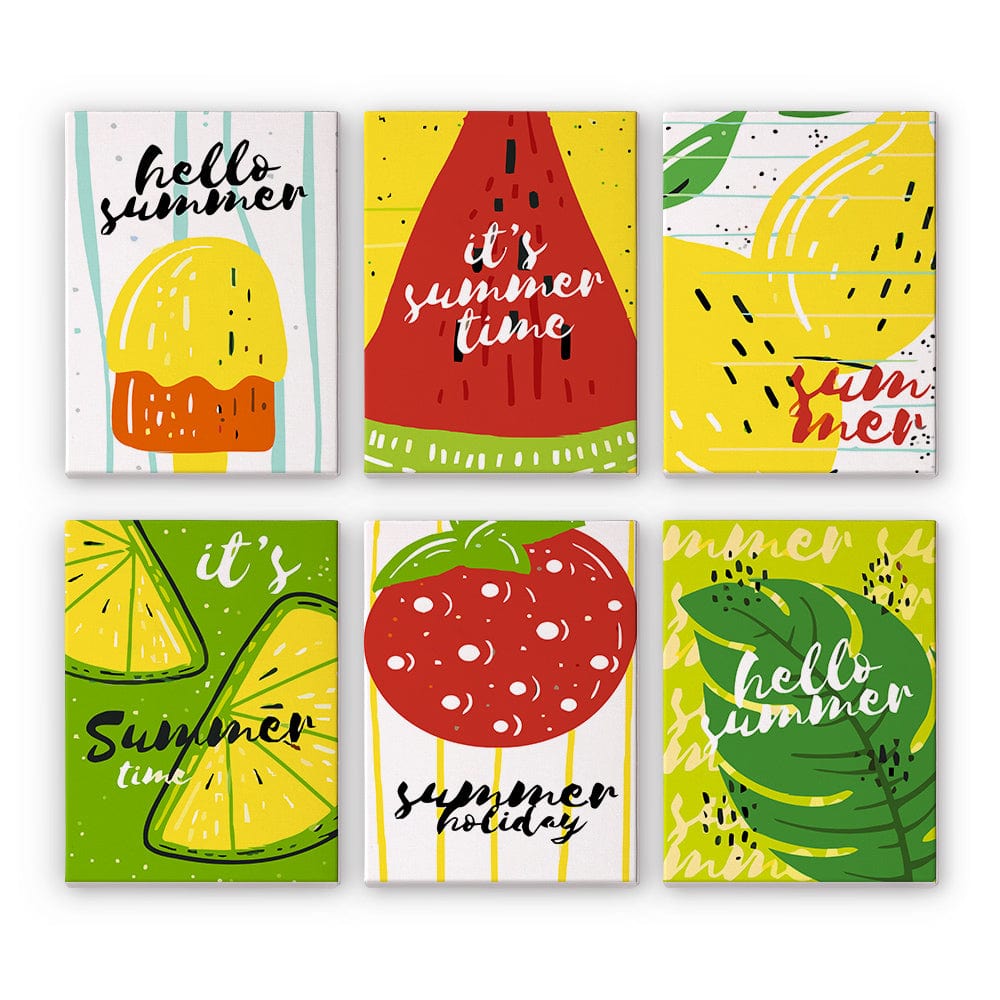 6 Mini Paintings – Sweet Summer Fruits Set (5.9” x 7.9” / 15 x 20 cm)