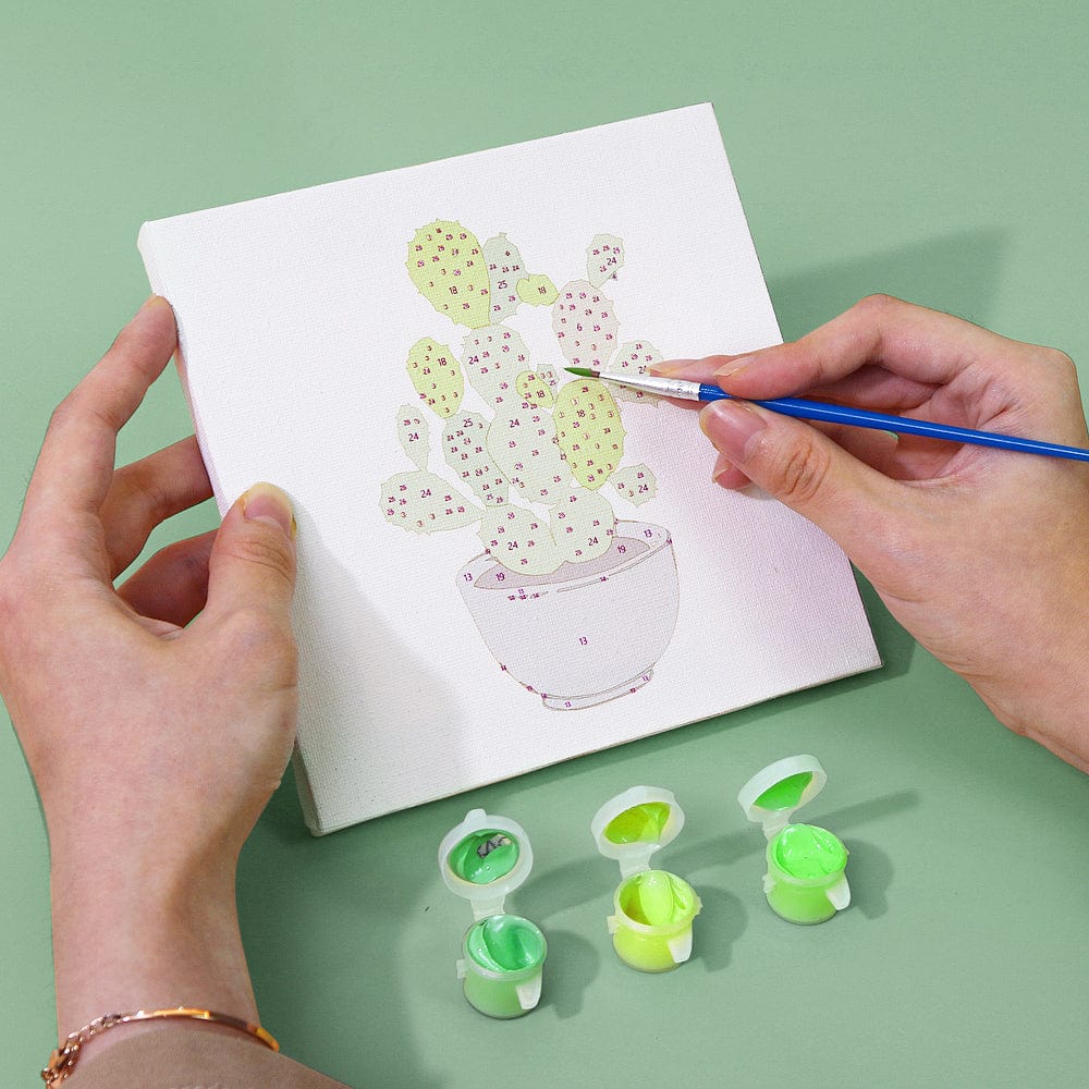 9 Mini Paintings – Indoor Plants Set (5.9“ x 5.9" / 15 x 15 cm)