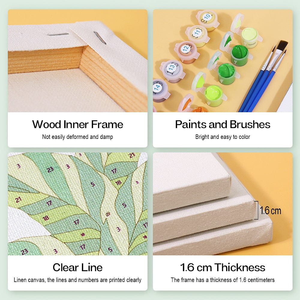 9 Mini Paintings – Indoor Plants Set (5.9“ x 5.9" / 15 x 15 cm)