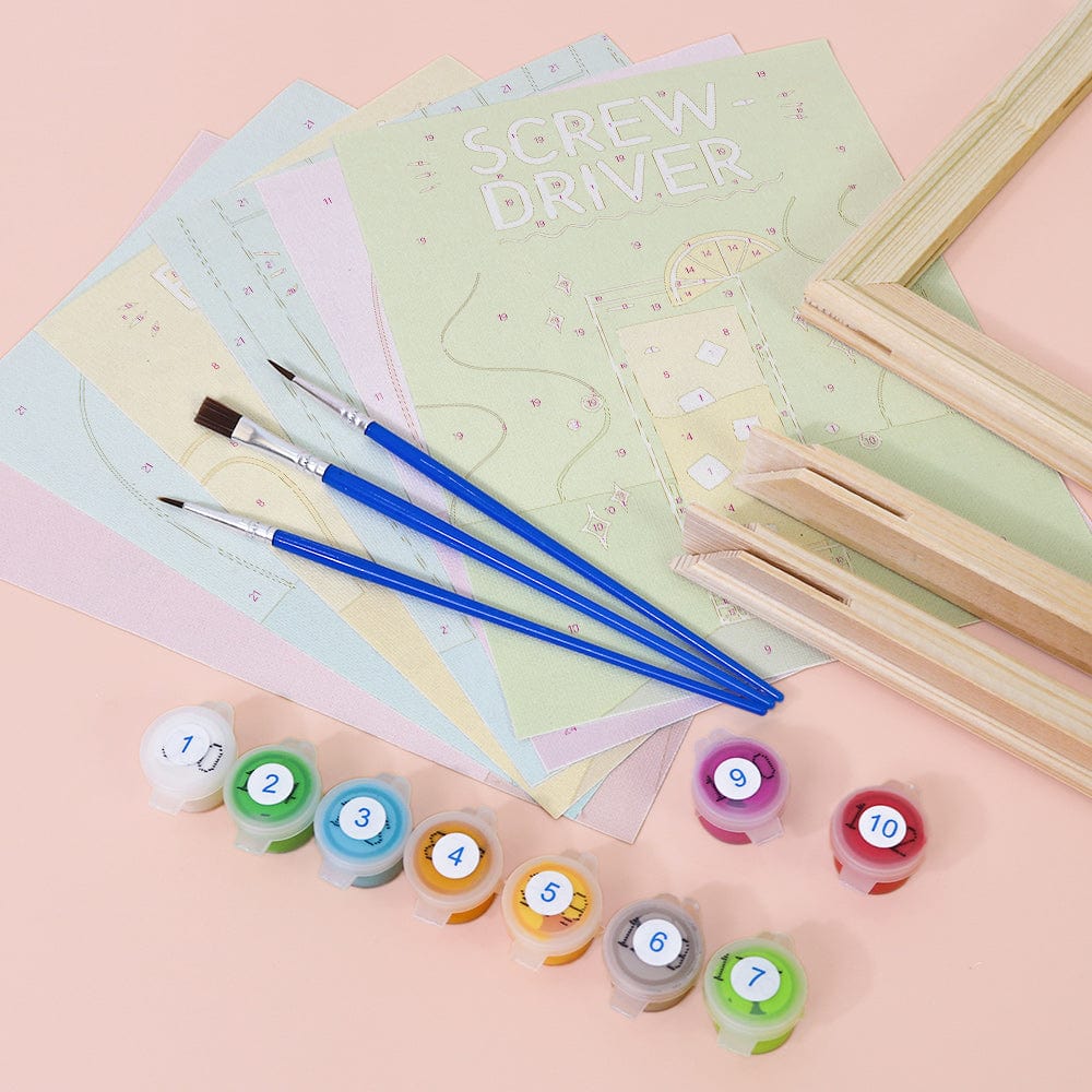6 Mini Paintings – Pop Cocktail Party Set (5.9” x 7.9” / 15 x 20 cm)