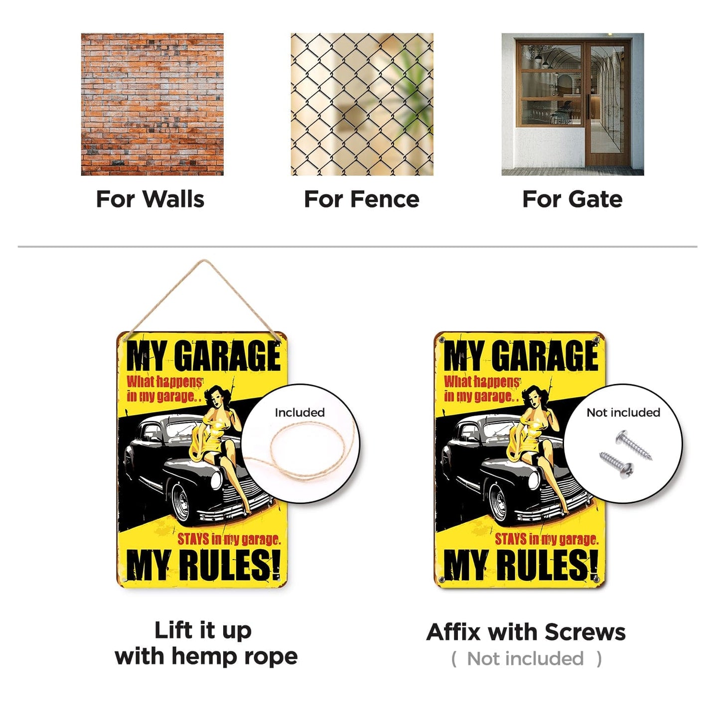 DIYArtCool™ Metal Bar/Posters Art Paint By Numbers- My Garage, My Rules #16 (20x30cm /7.8"x11.8")
