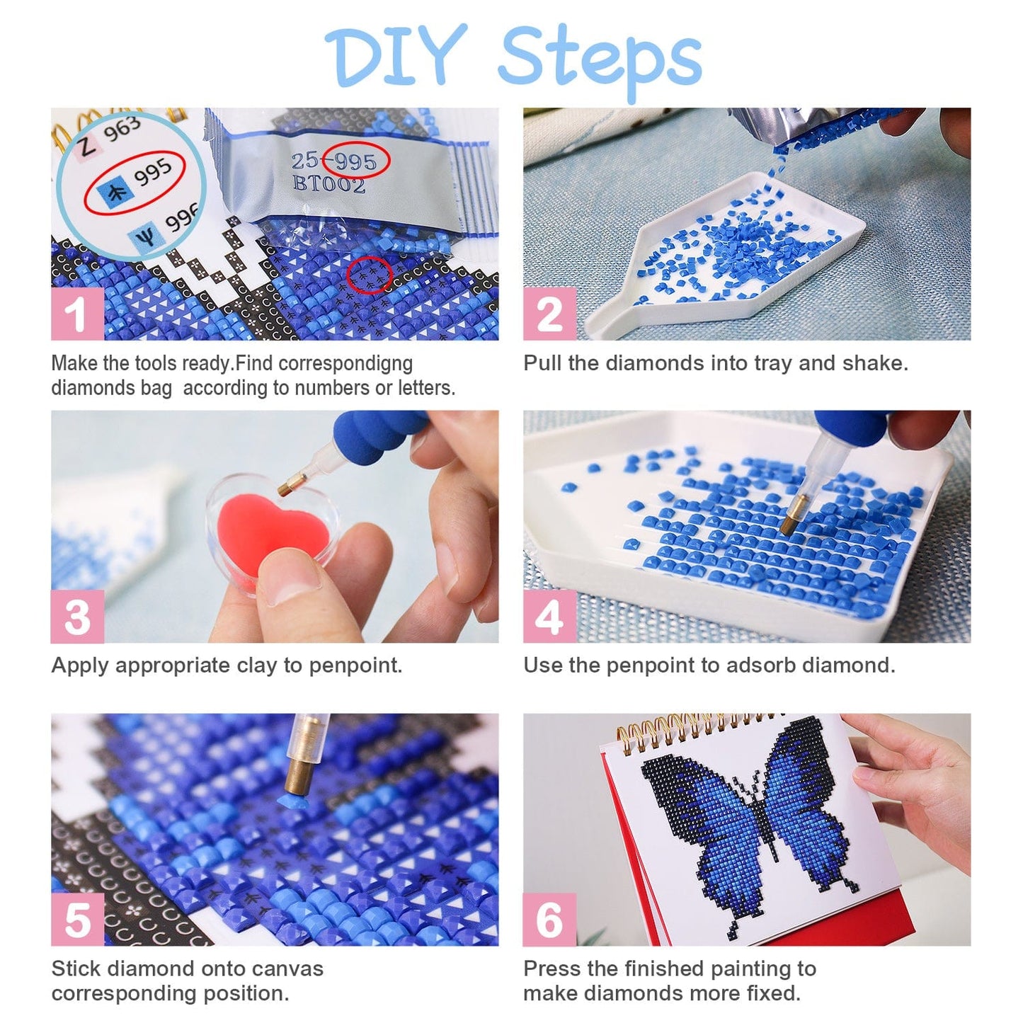DIYArtCool™ 2026 Desk Calendar Series – Butterflies /Diamond Painting(17cm x 15cm)