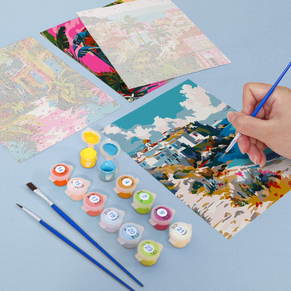 6 Mini Paintings – Vivid Escape Destinations Set (5.9” x 7.9” / 15 x 20 cm)