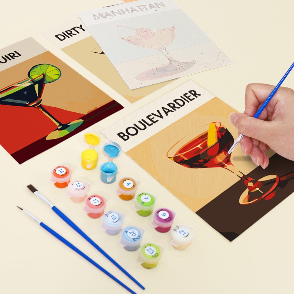 6 Mini Paintings – Signature Cocktails kit(5.9” x 7.9” / 15 x 20 cm)