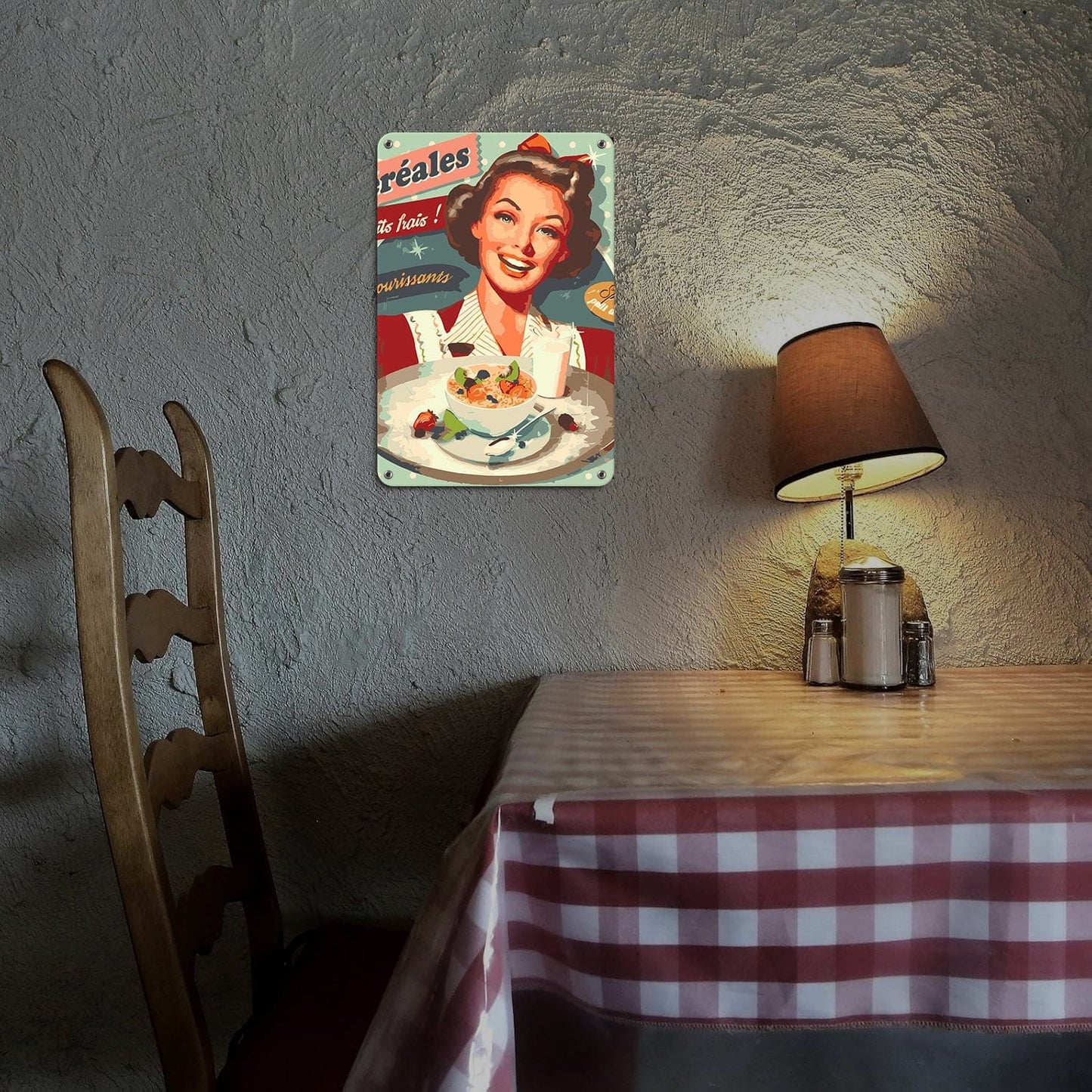 DIYArtCool™ Metal Bar/Posters Art Paint By Numbers- Vintage Breakfast Lady #18 (20x30cm /7.8"x11.8")