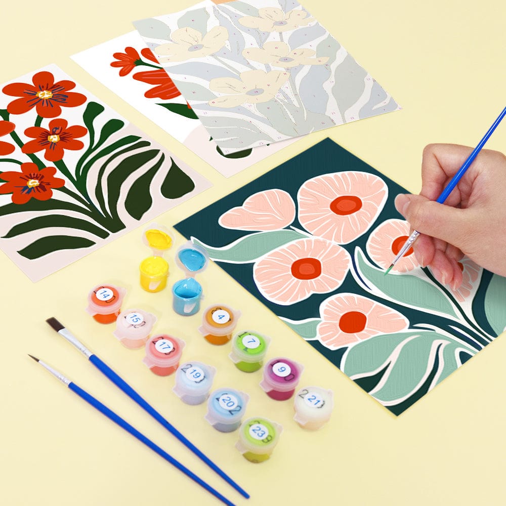 6 Mini Paintings – Botanical Rhythm Set (5.9” x 7.9” / 15 x 20 cm)