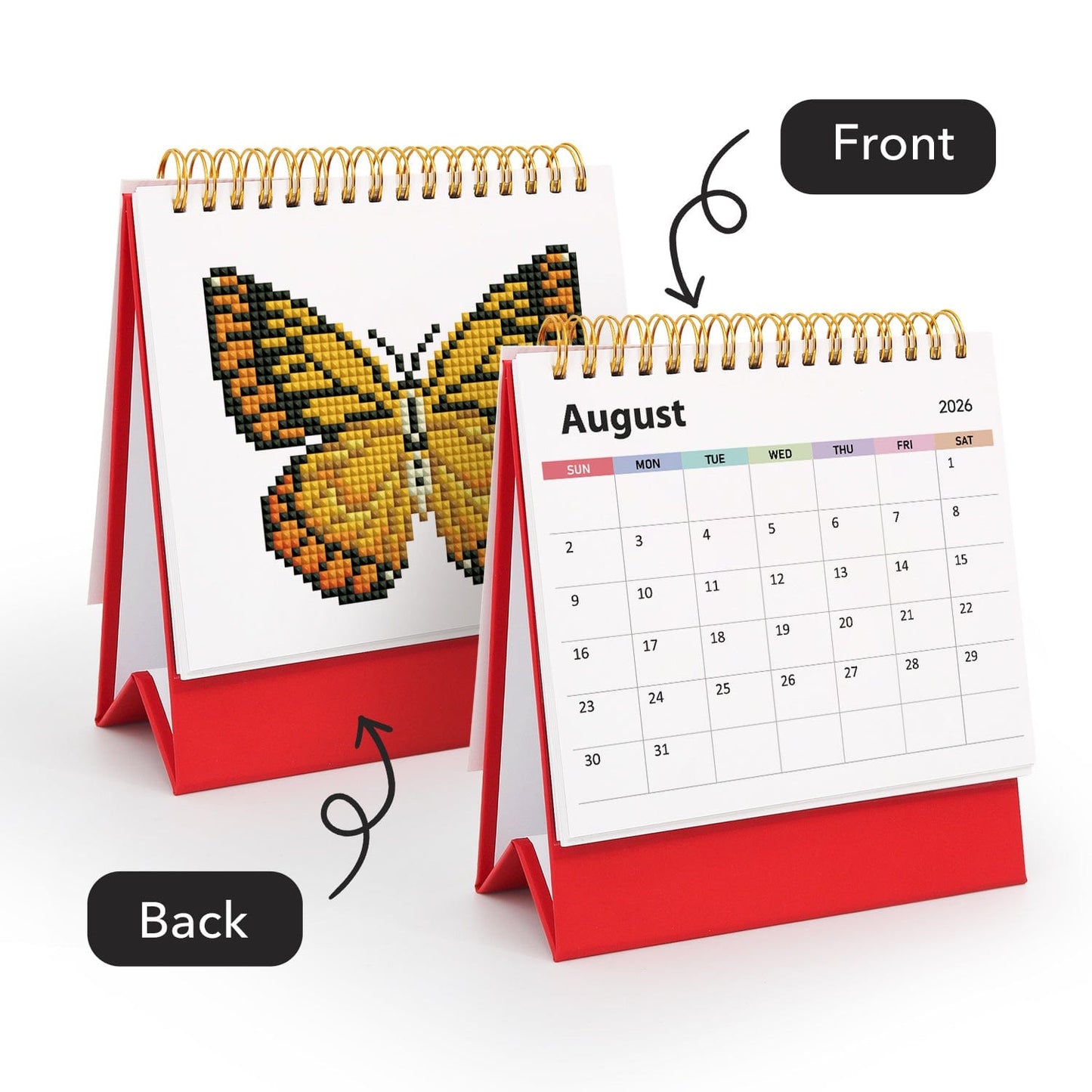 DIYArtCool™ 2026 Desk Calendar Series – Butterflies /Diamond Painting(17cm x 15cm)