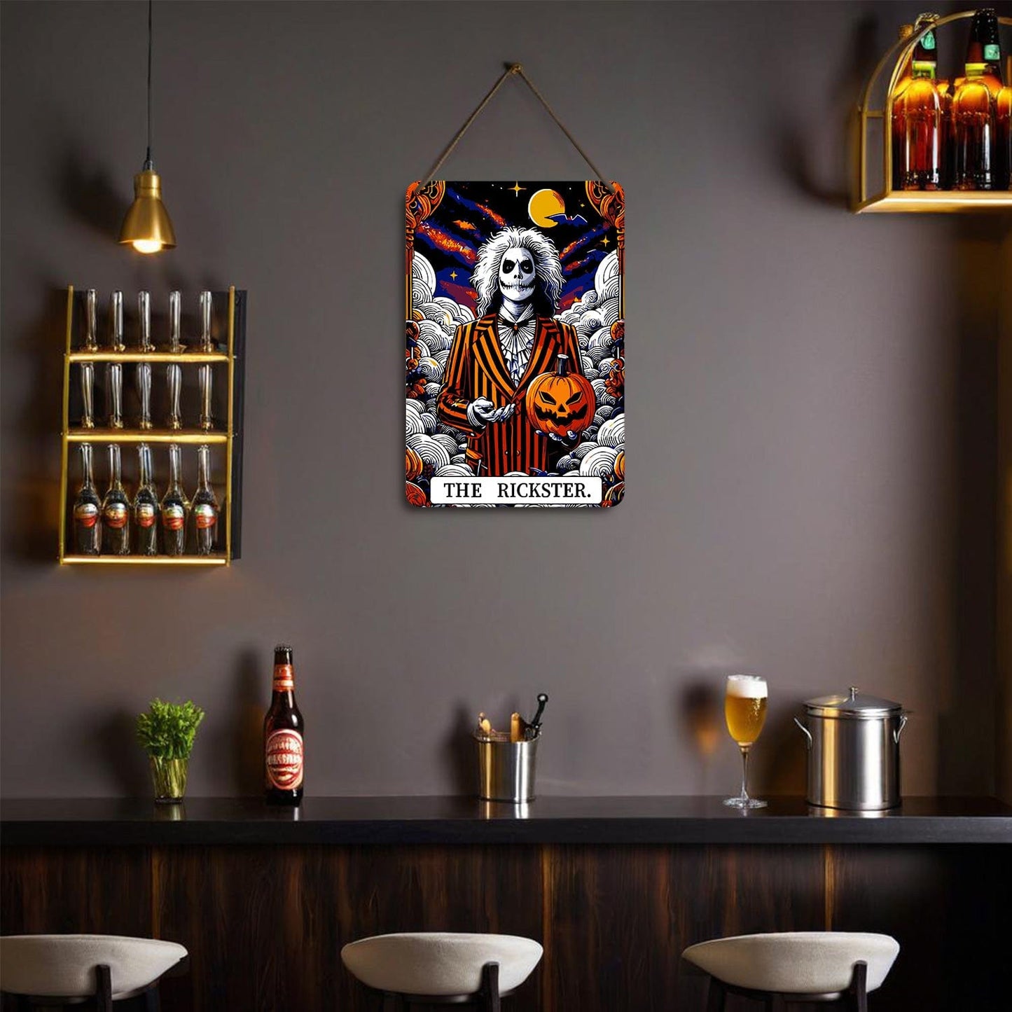 DIYArtCool™ Metal Bar/Posters Art Paint By Numbers- Halloween Skeleton #23 (20x30cm /7.8"x11.8")