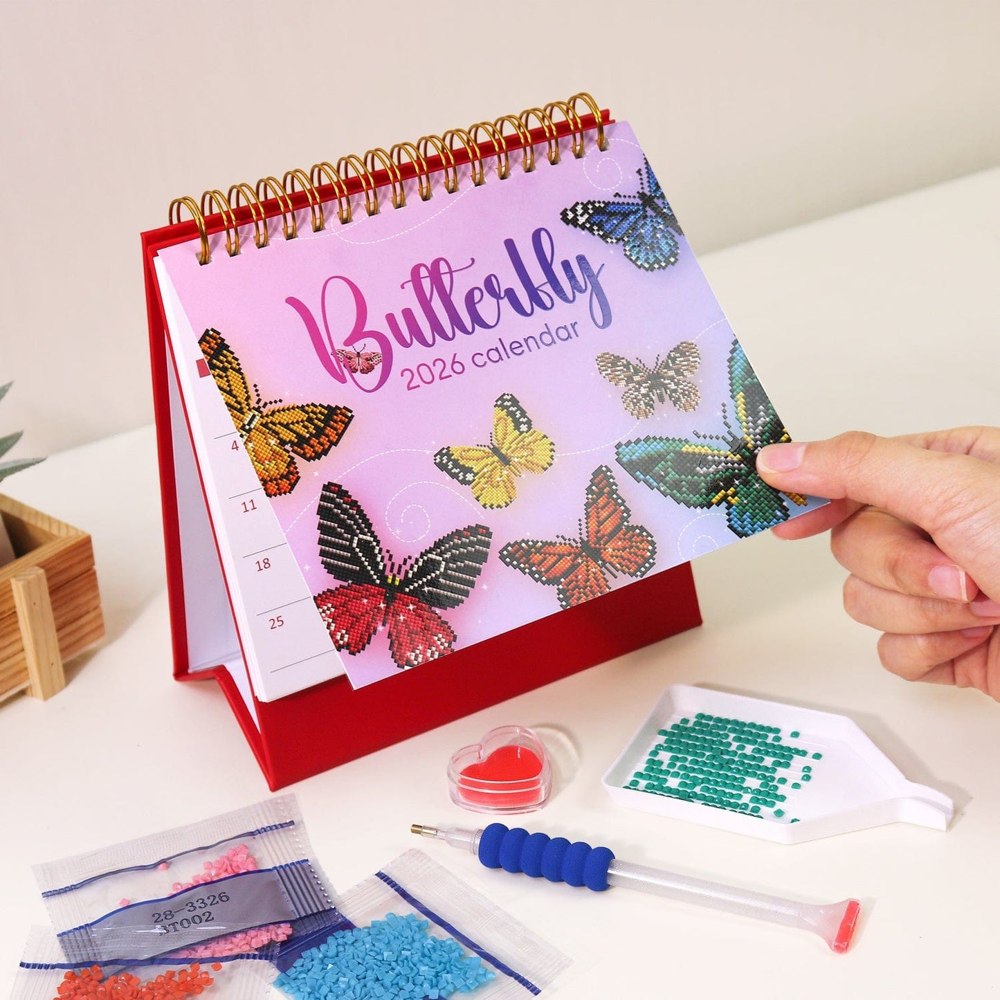 DIYArtCool™ 2026 Desk Calendar Series – Butterflies /Diamond Painting(17cm x 15cm)