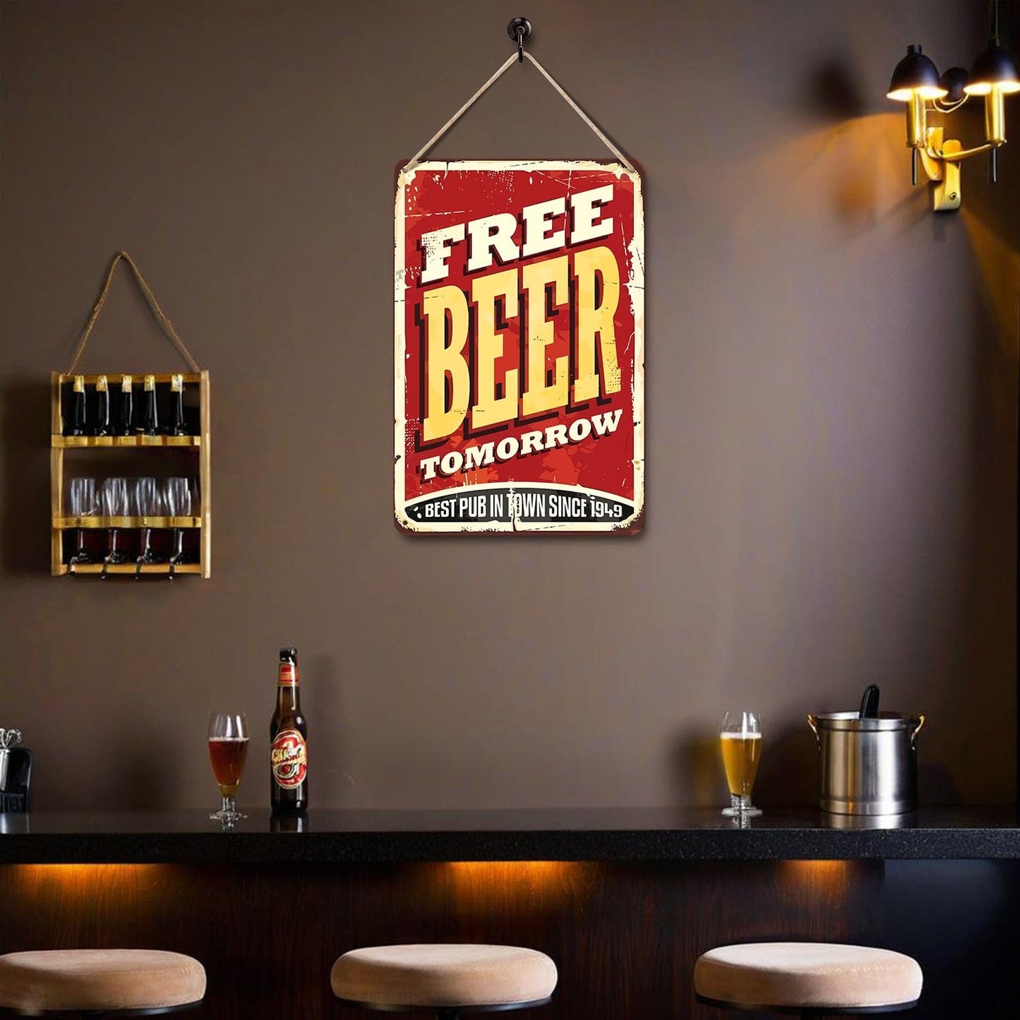 DIYArtCool™ Metal Bar/Posters Art Paint By Numbers- Free Beer Tomorrow #14 (20x30cm /7.8"x11.8")