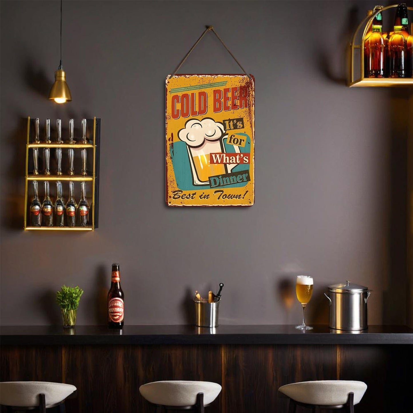 DIYArtCool™ Metal Bar/Posters Art Paint By Numbers- Cold Beer for Dinner #09 (20x30cm /7.8"x11.8")