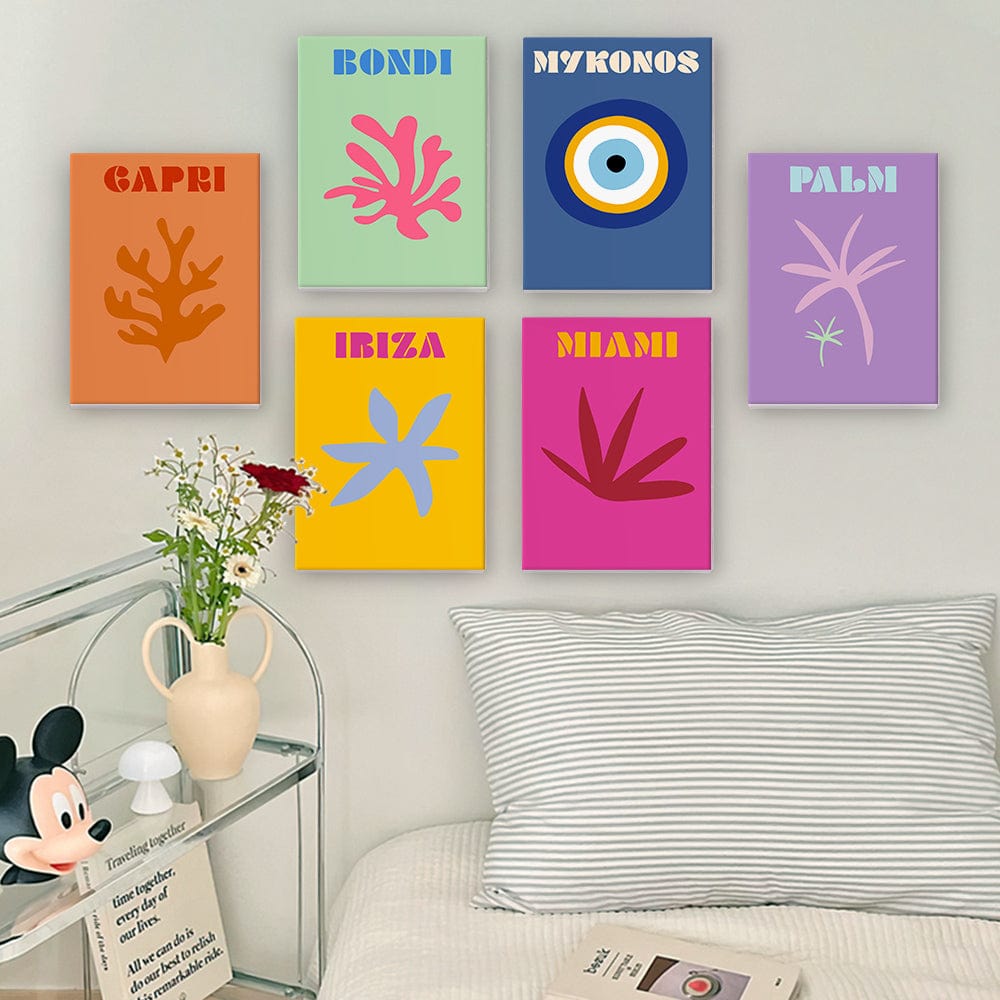 6 Mini Paintings - Coastal Cities Art Set (5.9“ x 7.9" / 15 x 20 cm)