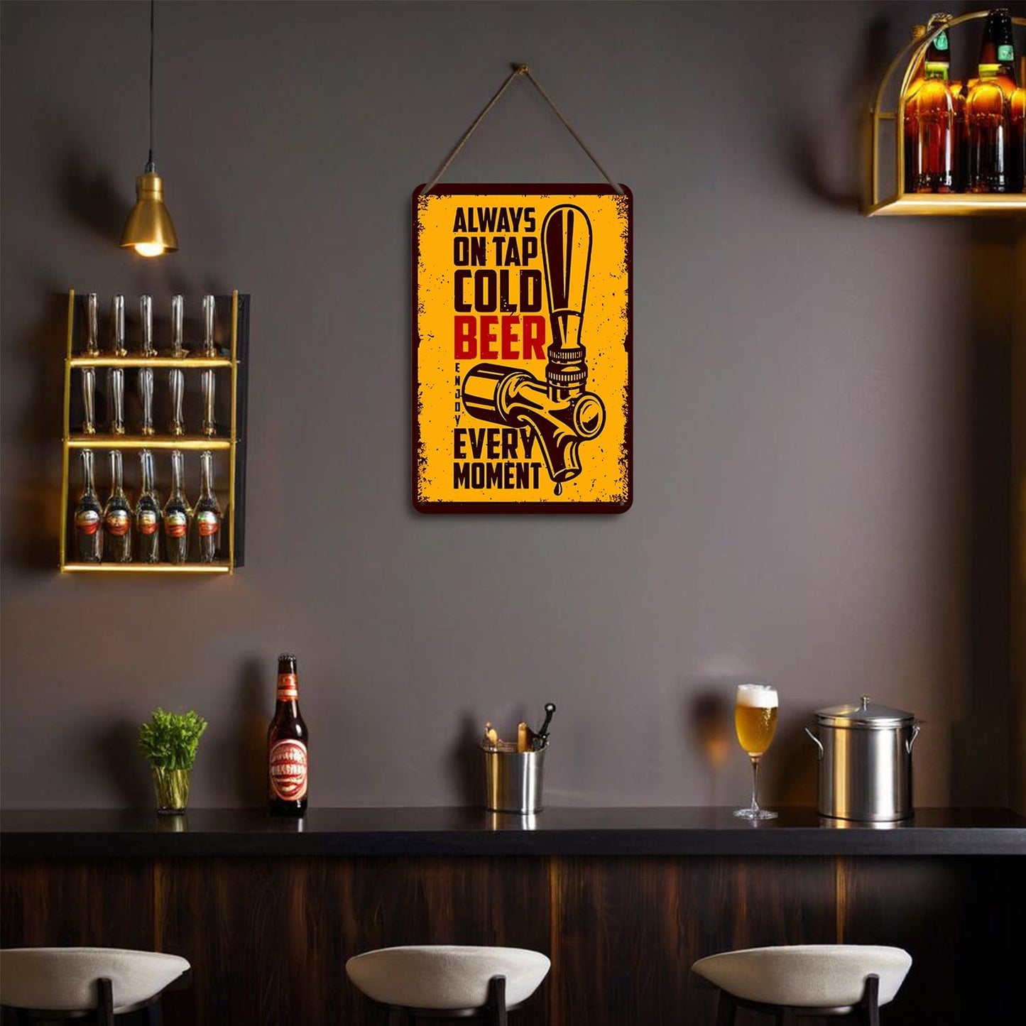 DIYArtCool™ Metal Bar/Posters Art Paint By Numbers- On Tap Cold Bee #04 (20x30cm /7.8"x11.8")