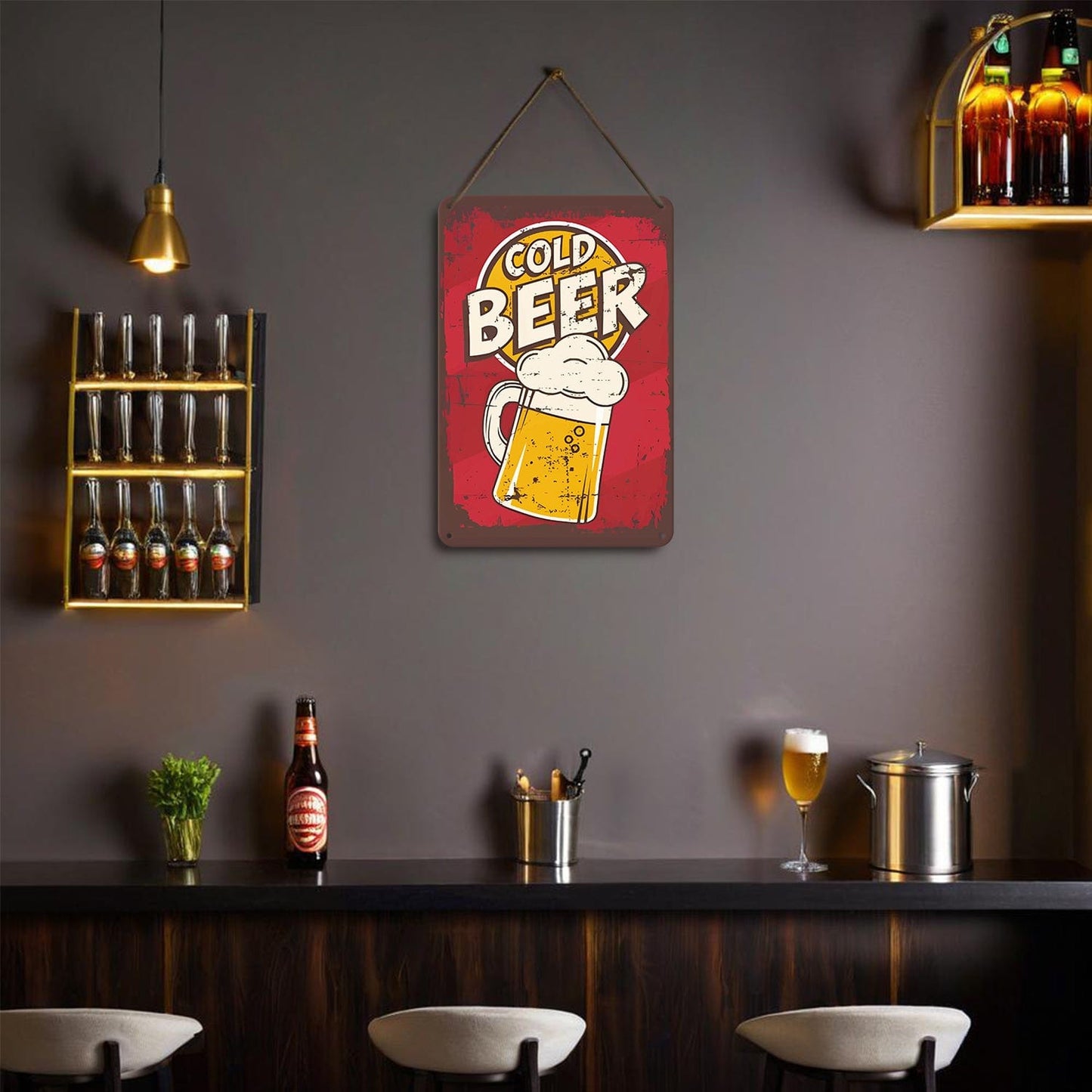 DIYArtCool™ Metal Bar/Posters Art Paint By Numbers- Cold Beer Classic #06(20x30cm /7.8"x11.8")
