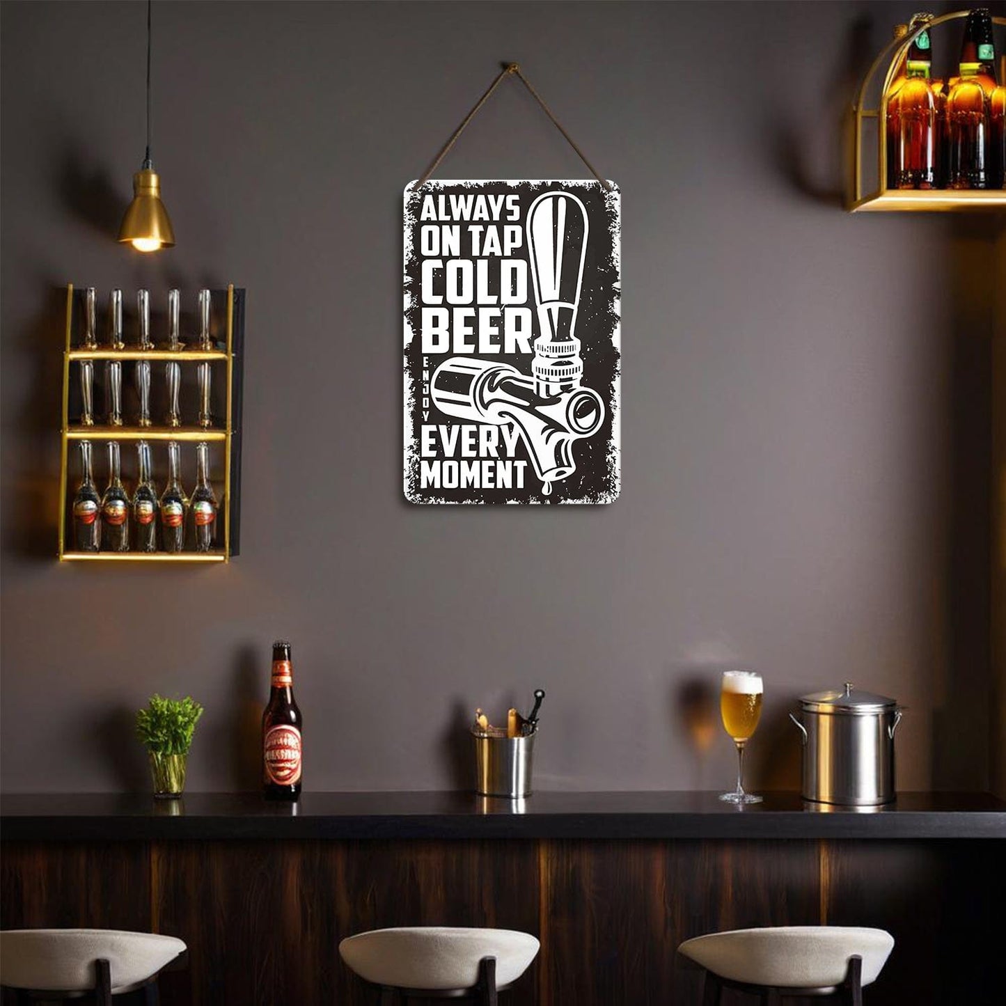 DIYArtCool™ Metal Bar/Posters Art Paint By Numbers- Cold Beer On Tap #07 (20x30cm /7.8"x11.8")