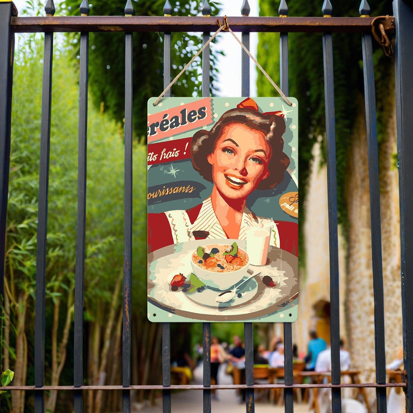 DIYArtCool™ Metal Bar/Posters Art Paint By Numbers- Vintage Breakfast Lady #18 (20x30cm /7.8"x11.8")