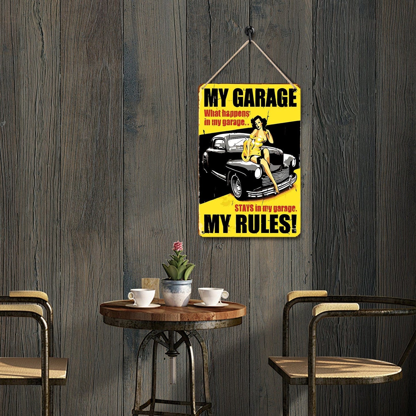 DIYArtCool™ Metal Bar/Posters Art Paint By Numbers- My Garage, My Rules #16 (20x30cm /7.8"x11.8")