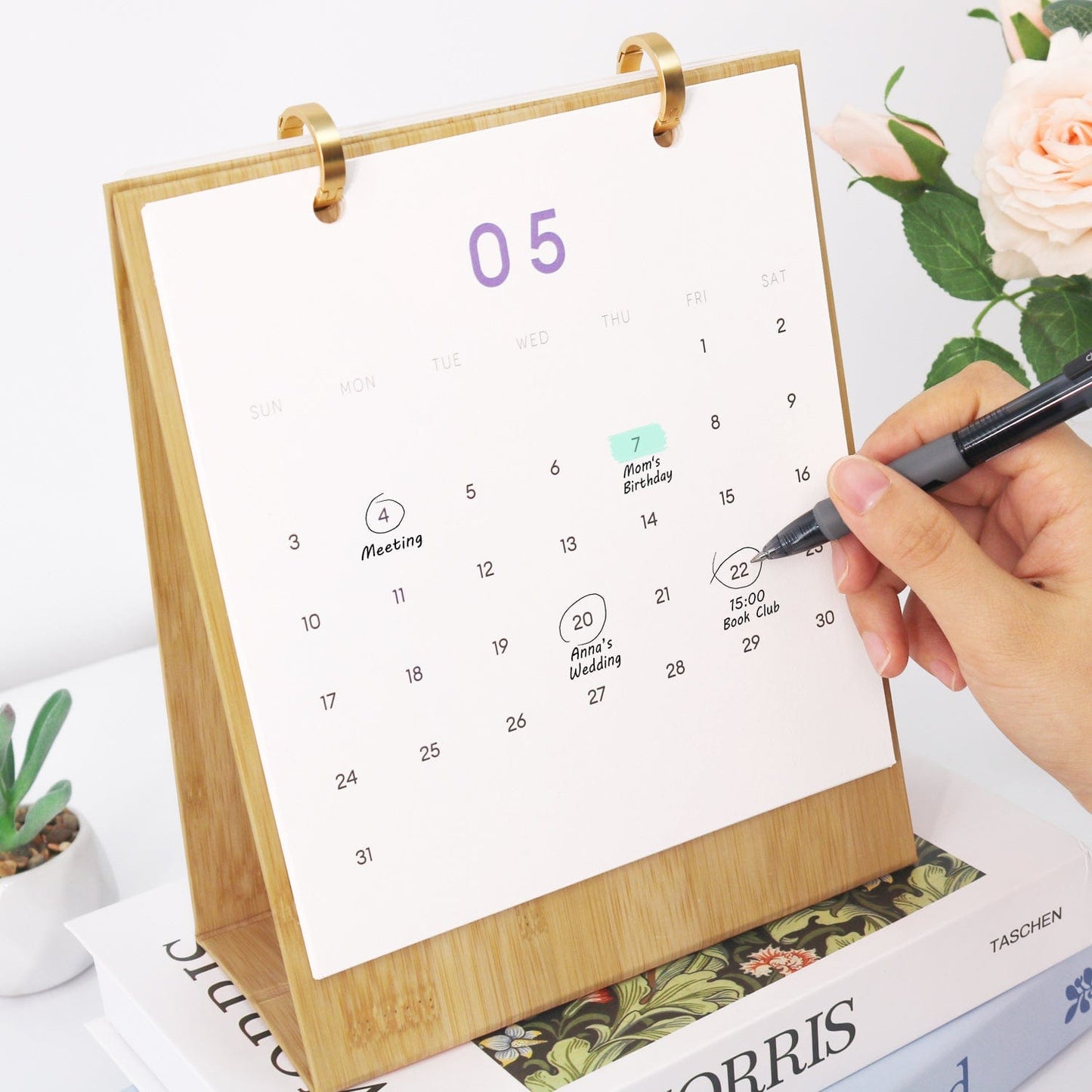 2026 Desk Calendar Series – Flowers /Paint by Numbers(18.2cm x 22.5cm)