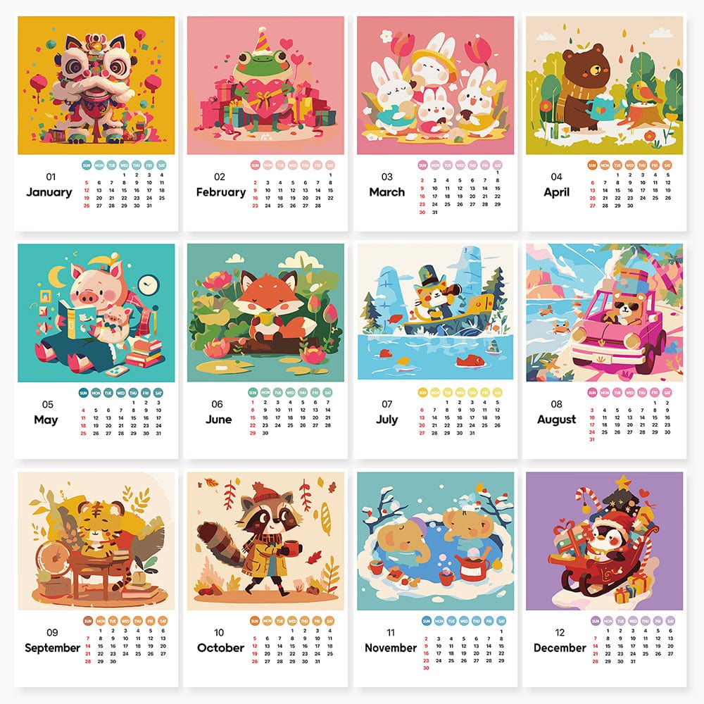 2026 Calendar Series – World Scenic Spots / Animal Series /Paint by Numbers(28.3cm x 21cm)