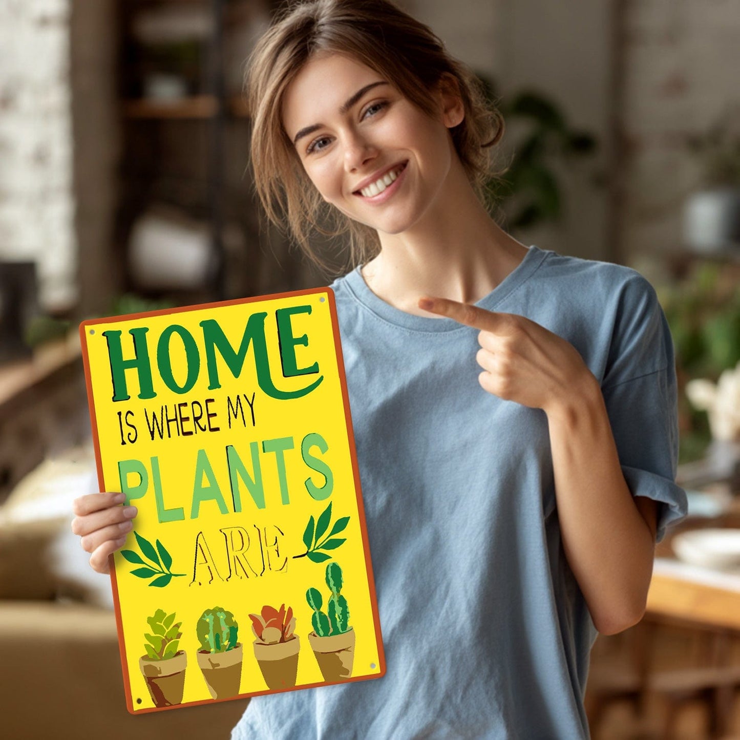 DIYArtCool™ Metal Bar/Posters Art Paint By Numbers- Home Is Where My Plants Are #33 (20x30cm /7.8"x11.8")