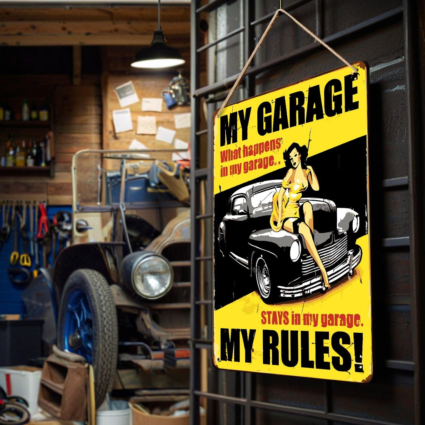 DIYArtCool™ Metal Bar/Posters Art Paint By Numbers- My Garage, My Rules #16 (20x30cm /7.8"x11.8")