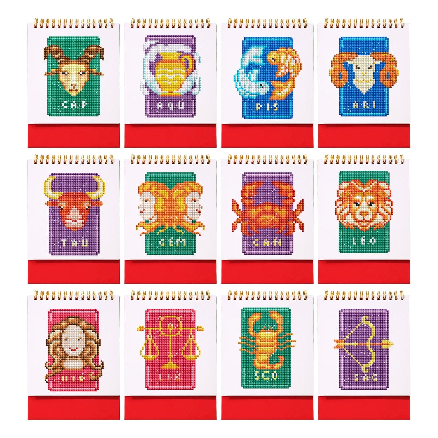 DIYArtCool™ 2026 Desk Calendar Series – Zodiac Spark /Diamond Painting(19cm x 13.2cm)
