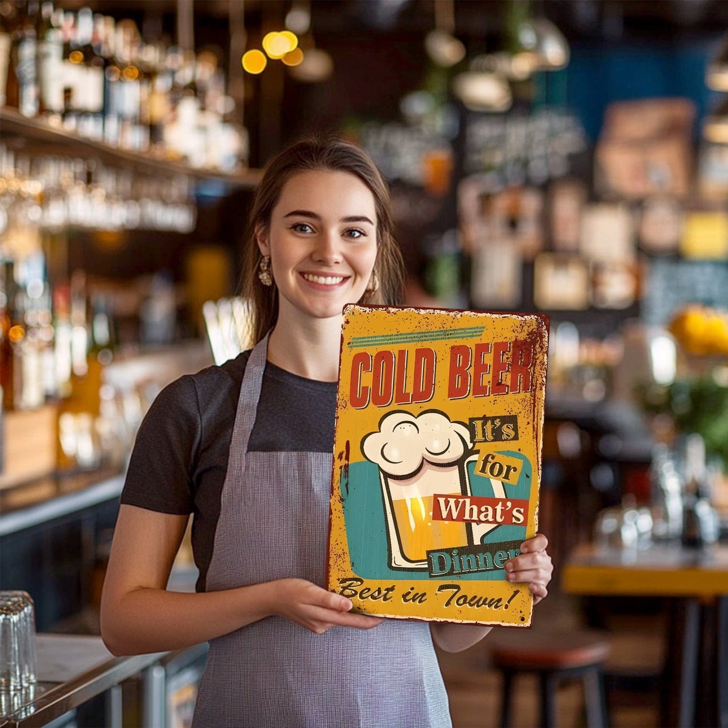 DIYArtCool™ Metal Bar/Posters Art Paint By Numbers- Cold Beer for Dinner #09 (20x30cm /7.8"x11.8")