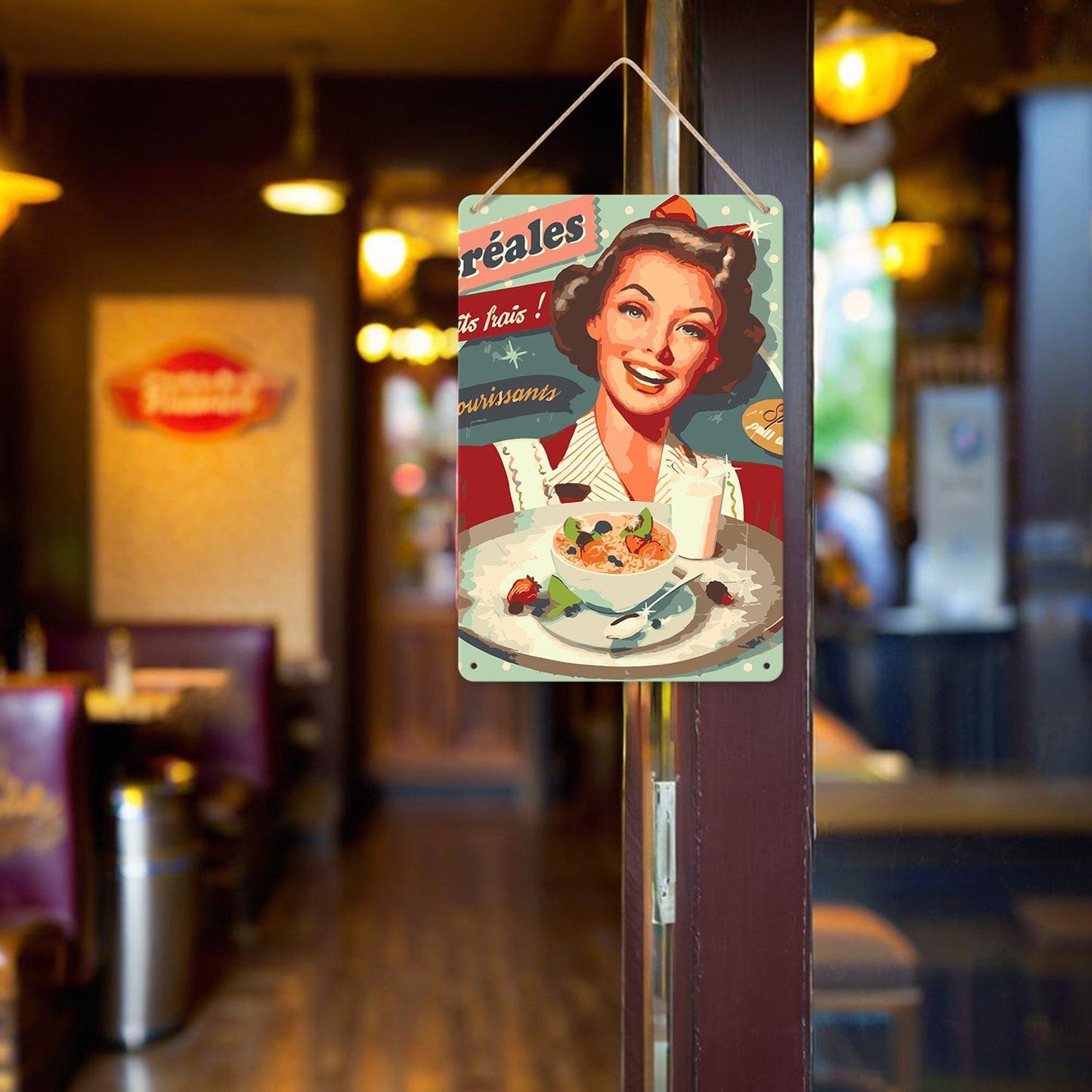 DIYArtCool™ Metal Bar/Posters Art Paint By Numbers- Vintage Breakfast Lady #18 (20x30cm /7.8"x11.8")