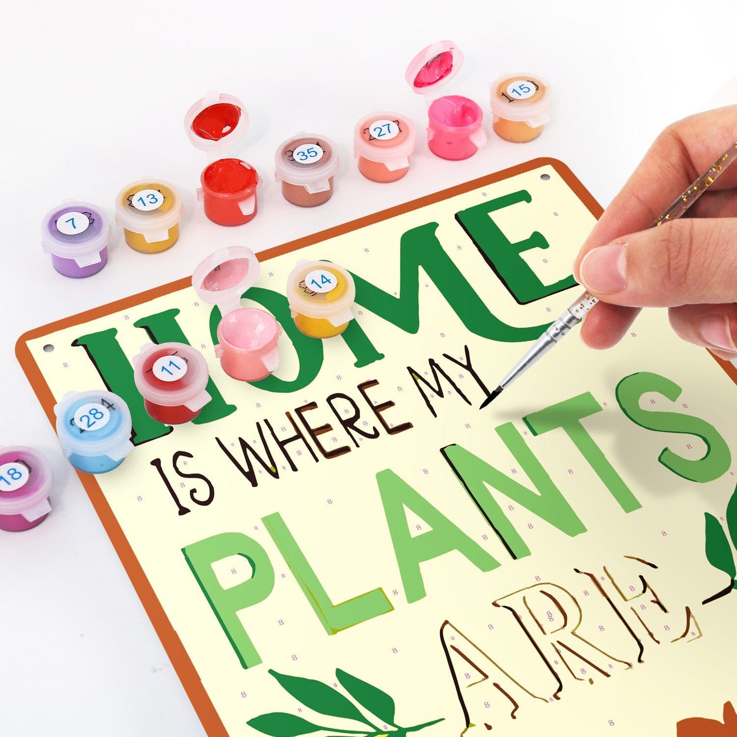 DIYArtCool™ Metal Bar/Posters Art Paint By Numbers- Home Is Where My Plants Are #33 (20x30cm /7.8"x11.8")