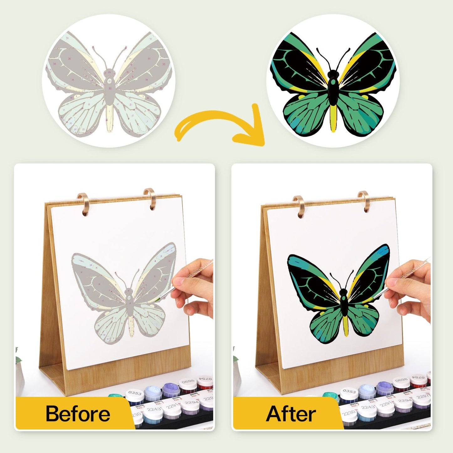 2026 Desk Calendar Series – Butterflies /Paint by Numbers(18.2cm x 22.5cm)