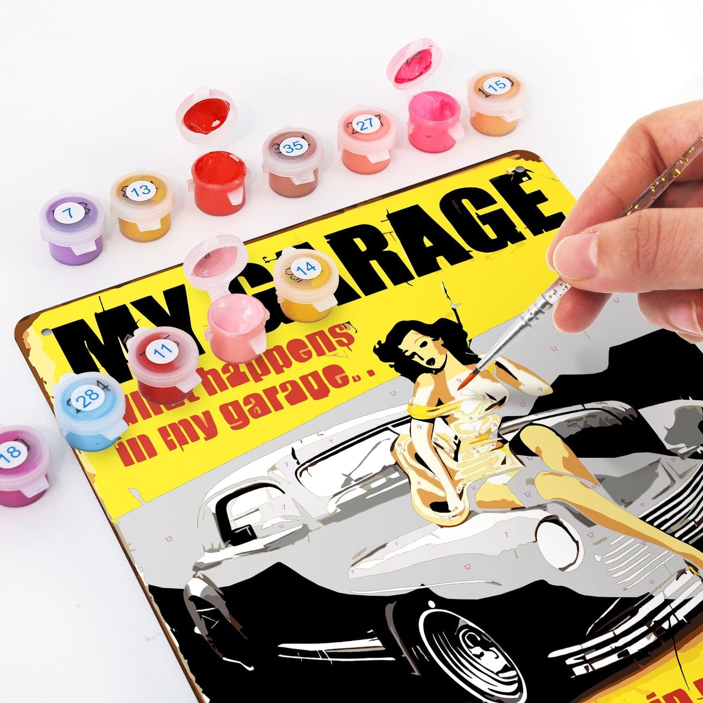 DIYArtCool™ Metal Bar/Posters Art Paint By Numbers- My Garage, My Rules #16 (20x30cm /7.8"x11.8")
