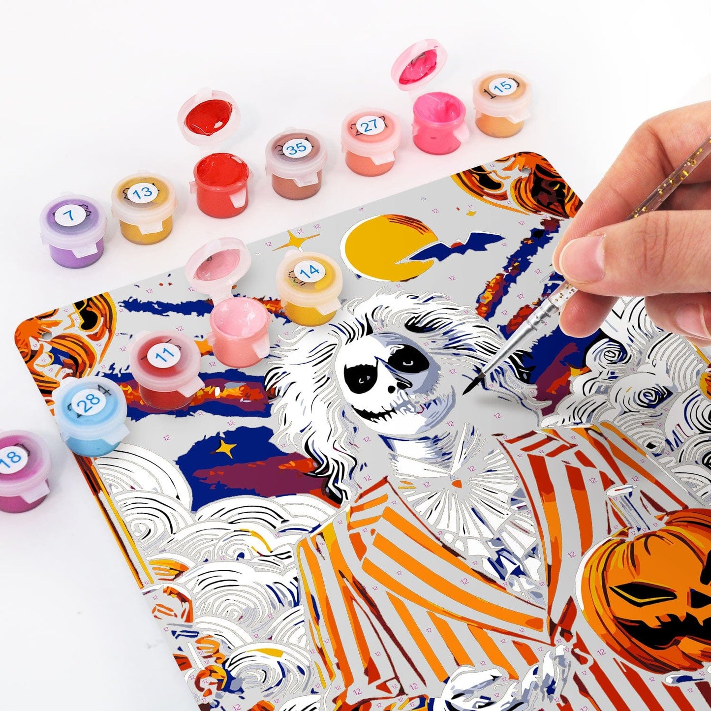 DIYArtCool™ Metal Bar/Posters Art Paint By Numbers- Halloween Skeleton #23 (20x30cm /7.8"x11.8")