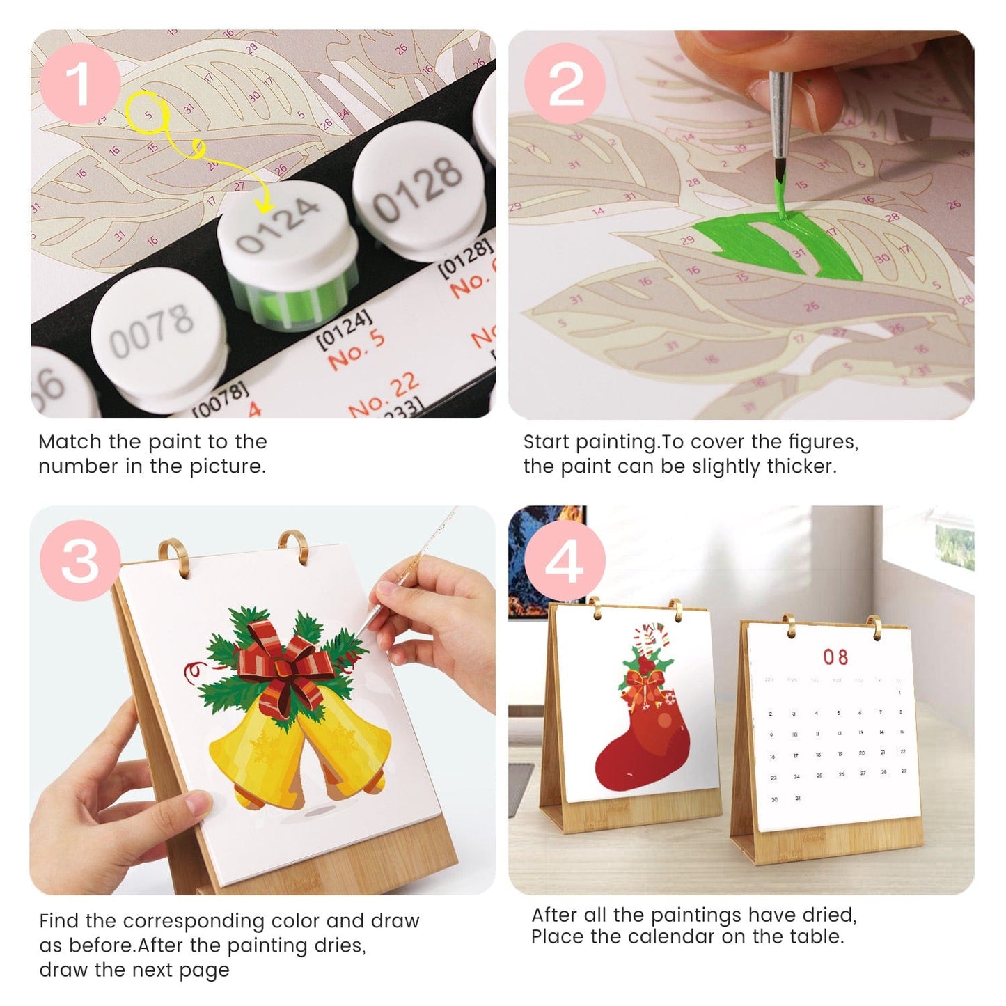 2026 Desk Calendar Series – Christmas theme /Paint by Numbers(18.2cm x 22.5cm)