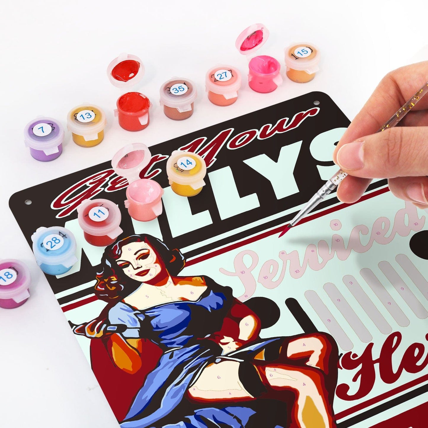DIYArtCool™ Metal Bar/Posters Art Paint By Numbers- Get Your Willys Serviced #21 (20x30cm /7.8"x11.8")