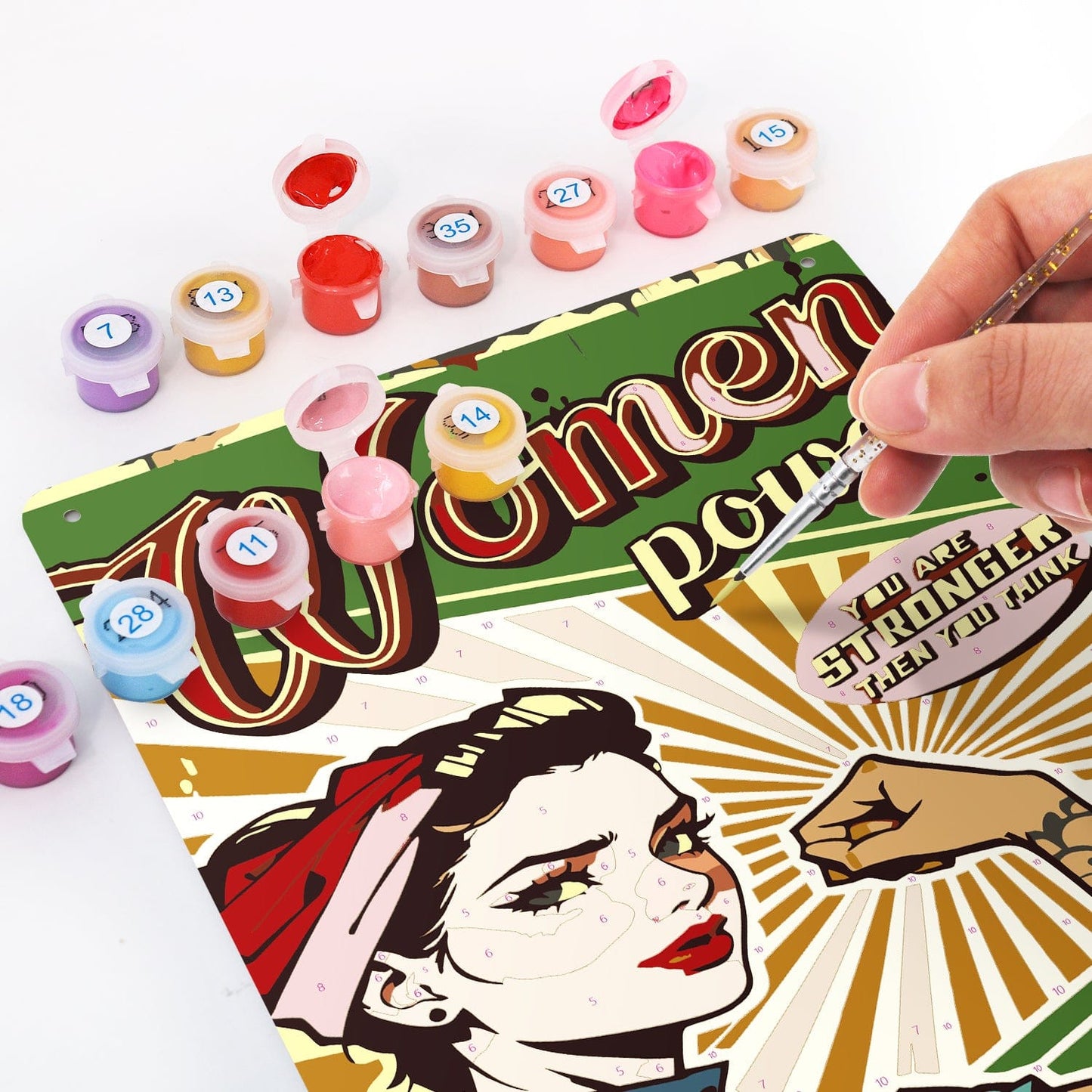 DIYArtCool™ Metal Bar/Posters Art Paint By Numbers- Women Power #20 (20x30cm /7.8"x11.8")