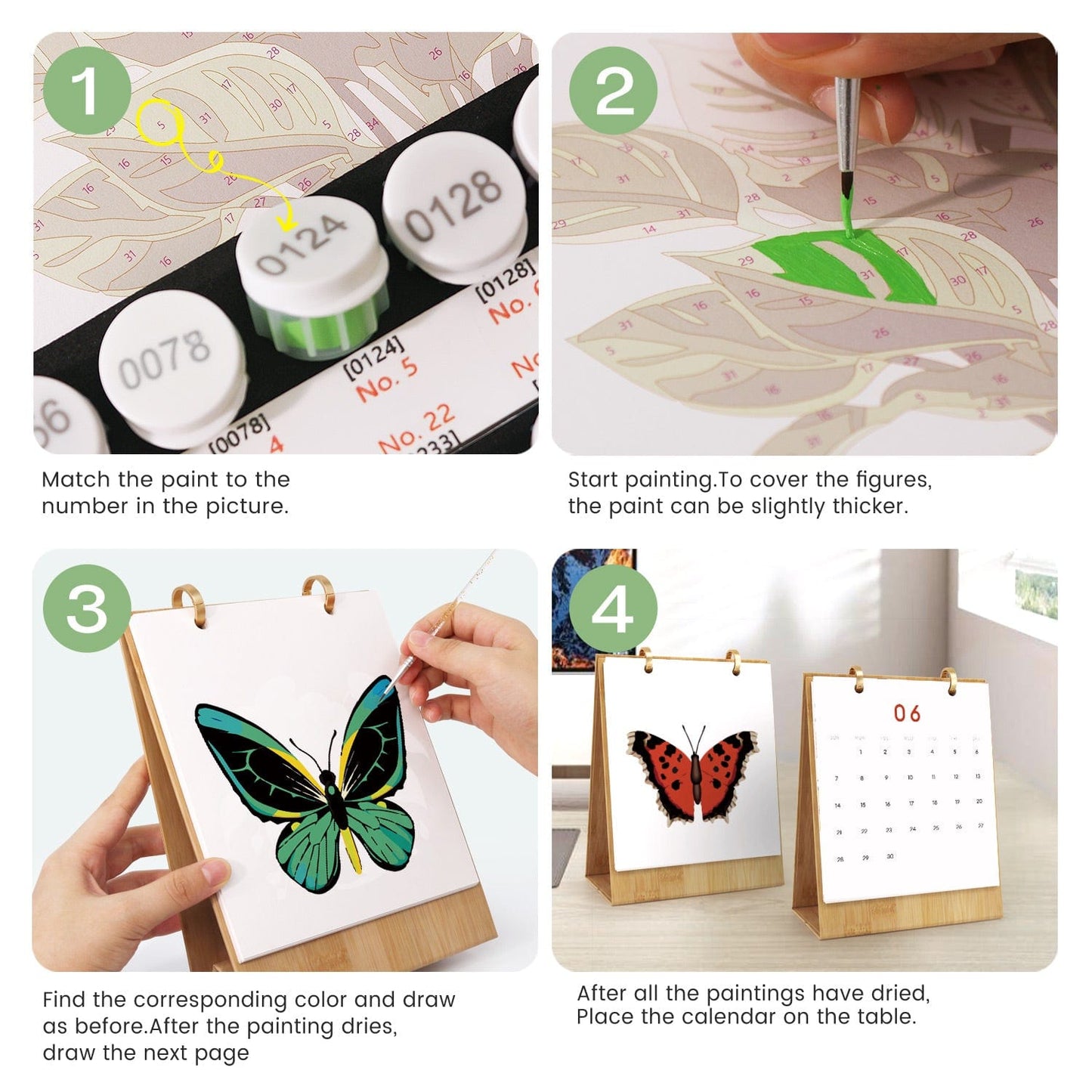 2026 Desk Calendar Series – Butterflies /Paint by Numbers(18.2cm x 22.5cm)