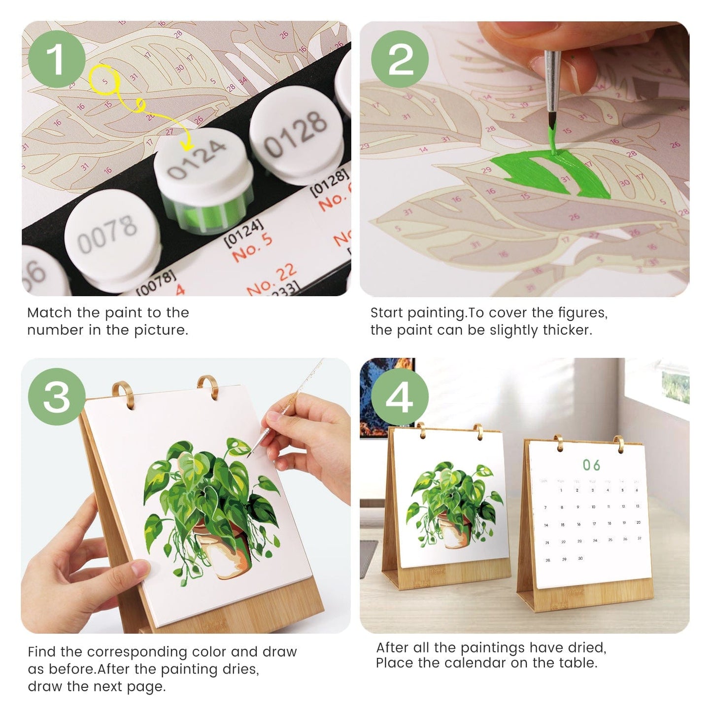 2026 Desk Calendar Series – Plants /Paint by Numbers(18.2cm x 22.5cm)