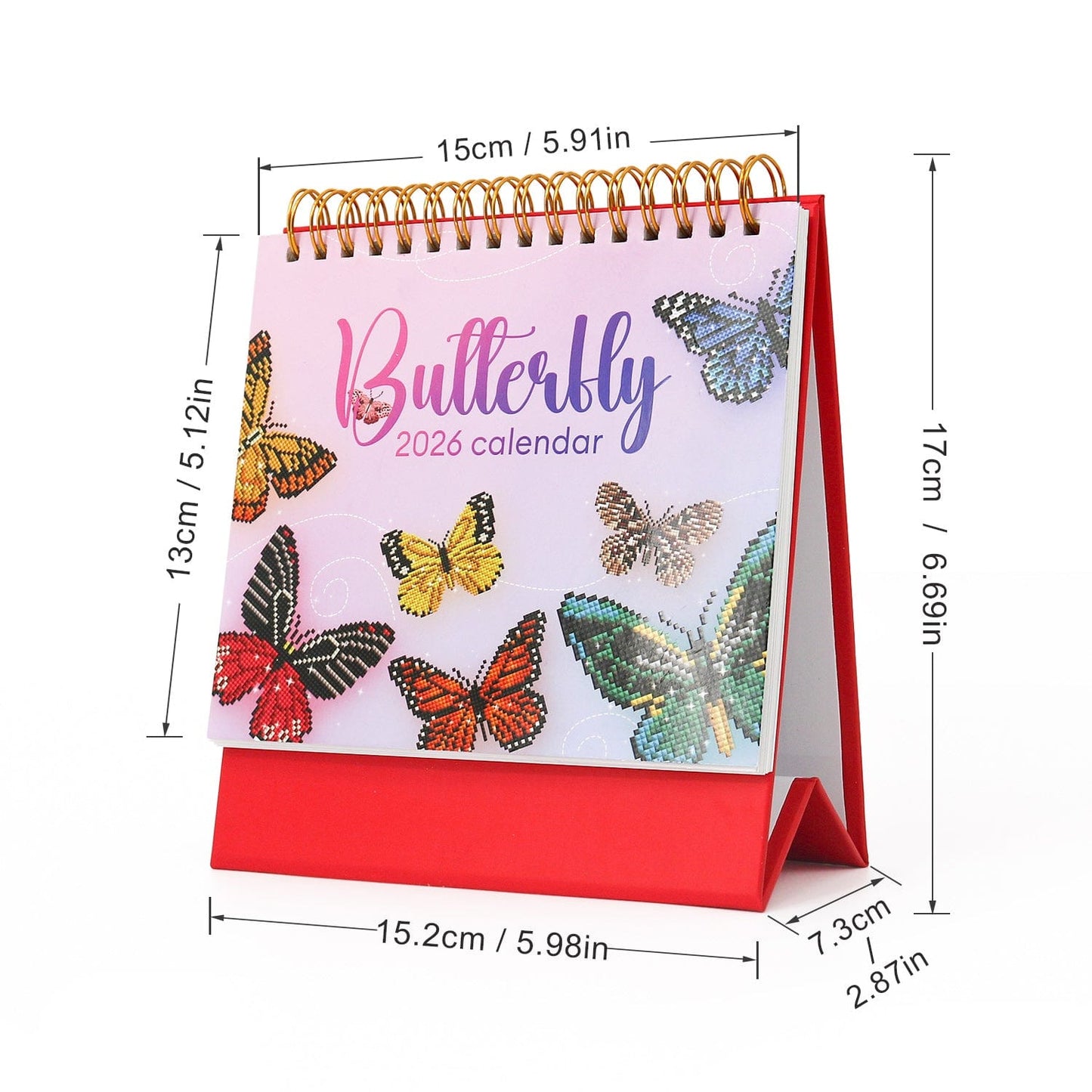 DIYArtCool™ 2026 Desk Calendar Series – Butterflies /Diamond Painting(17cm x 15cm)