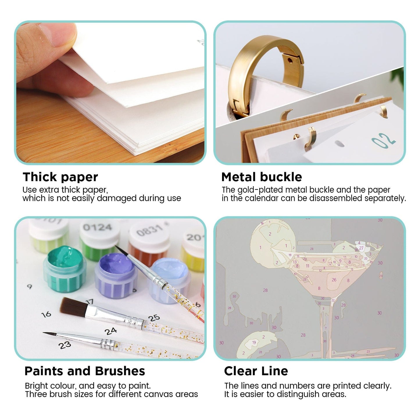 2026 Desk Calendar Series – Cocktails /Paint by Numbers(18.2cm x 22.5cm)