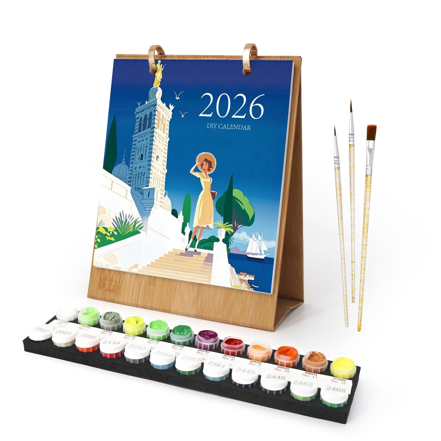 2026 Desk Calendar Series – Scenic spots /Paint by Numbers(18.2cm x 22.5cm)