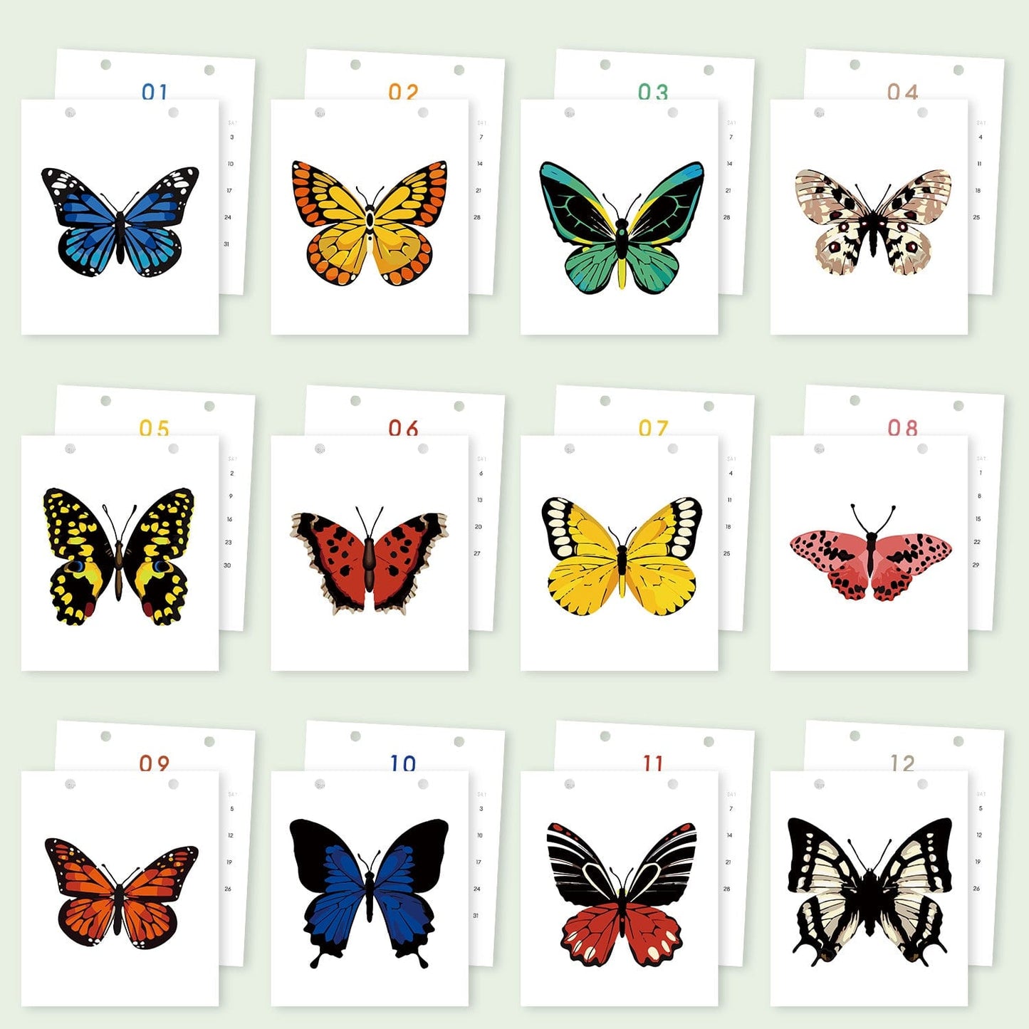 2026 Desk Calendar Series – Butterflies /Paint by Numbers(18.2cm x 22.5cm)