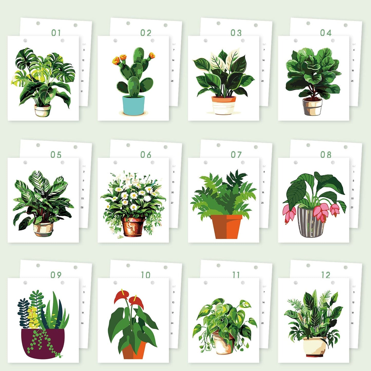 2026 Desk Calendar Series – Plants /Paint by Numbers(18.2cm x 22.5cm)