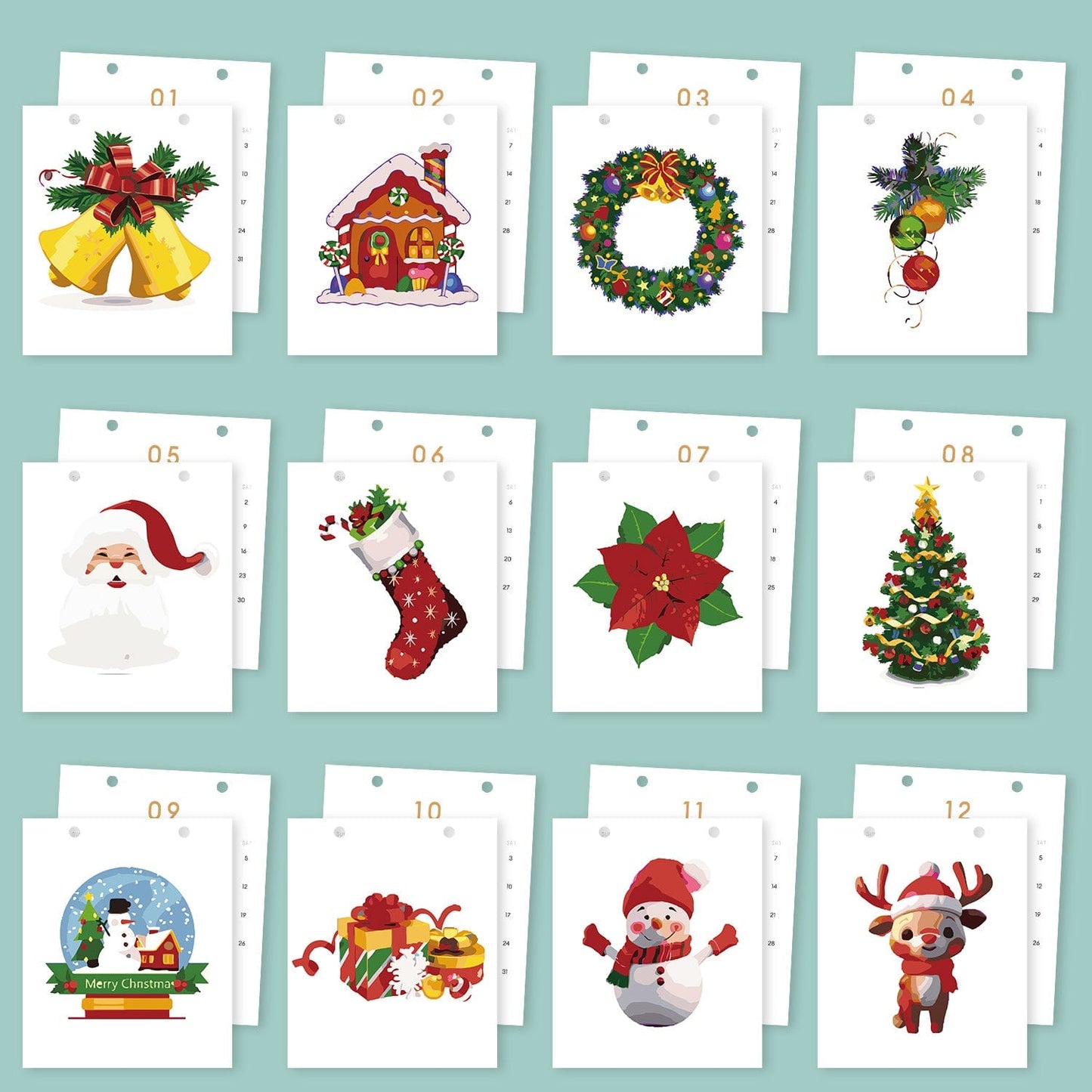 2026 Desk Calendar Series – Christmas Carnival /Paint by Numbers(18.2cm x 22.5cm)