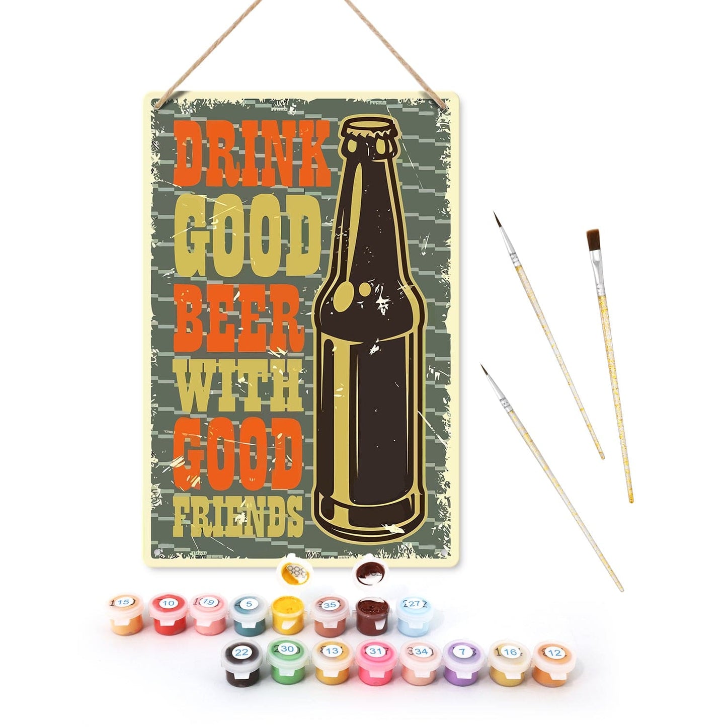 DIYArtCool™ Metal Bar/Posters Art Paint By Numbers- Good Beer & Great Company #11 (20x30cm /7.8"x11.8")
