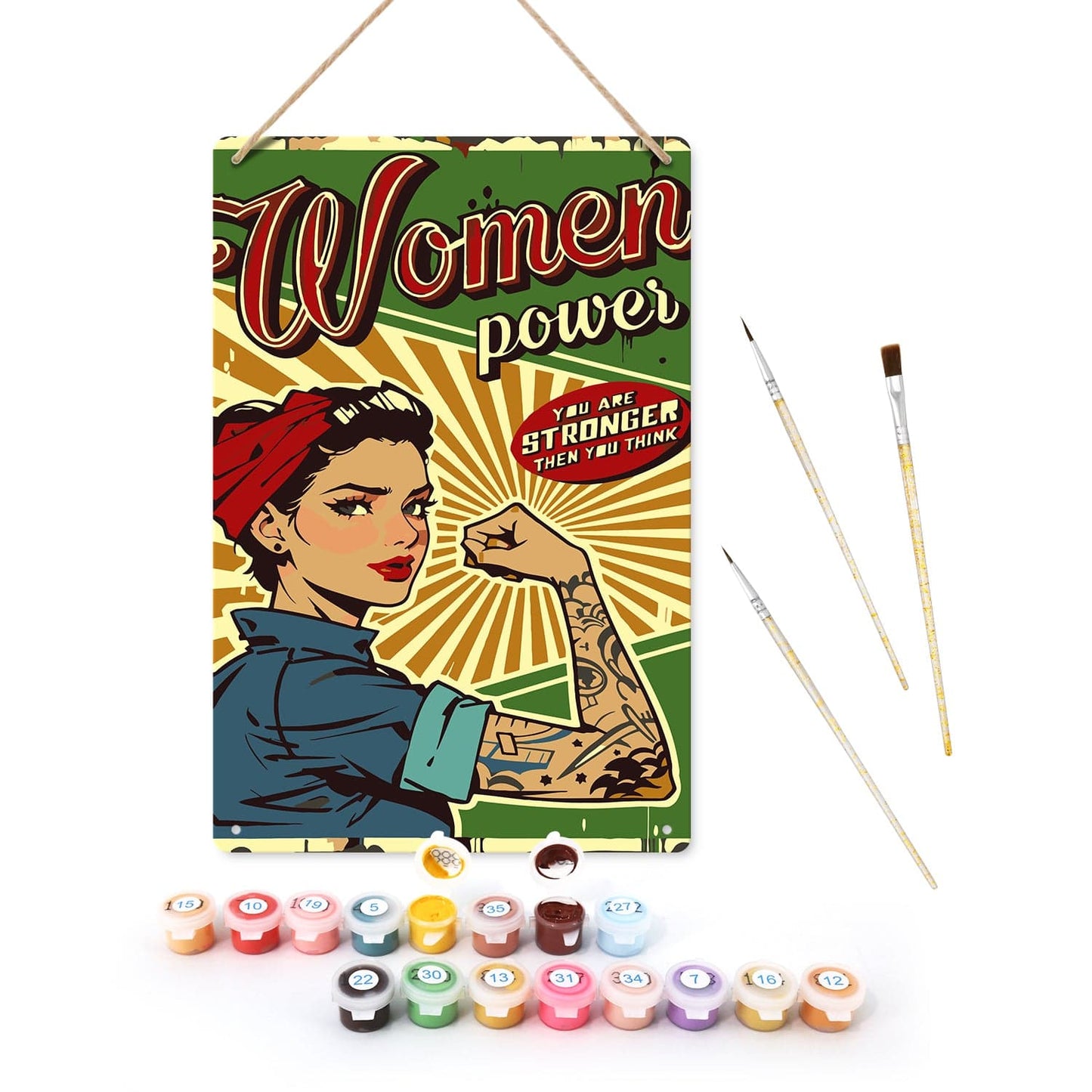 DIYArtCool™ Metal Bar/Posters Art Paint By Numbers- Women Power #20 (20x30cm /7.8"x11.8")